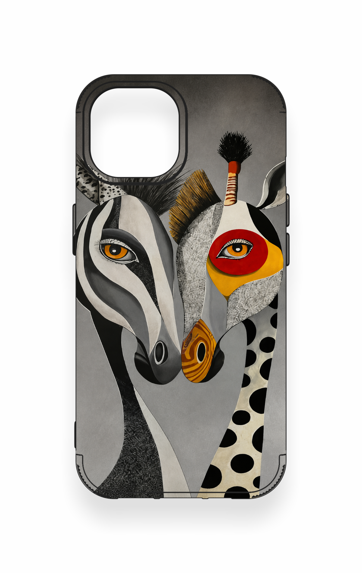 iPhone 15 Uyumlu Zebra ve Zürafa Desenli Silikon Kılıf