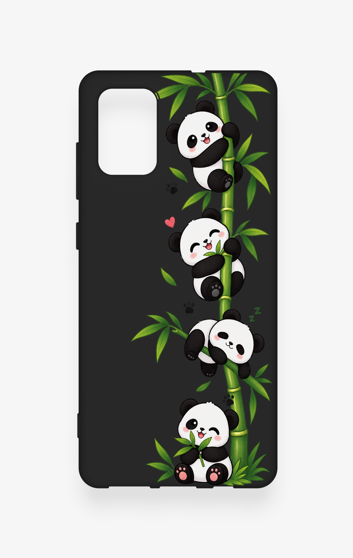 Samsung-A71 Uyumlu Sevimli Panda Bambu Desenli Silikon Kılıf