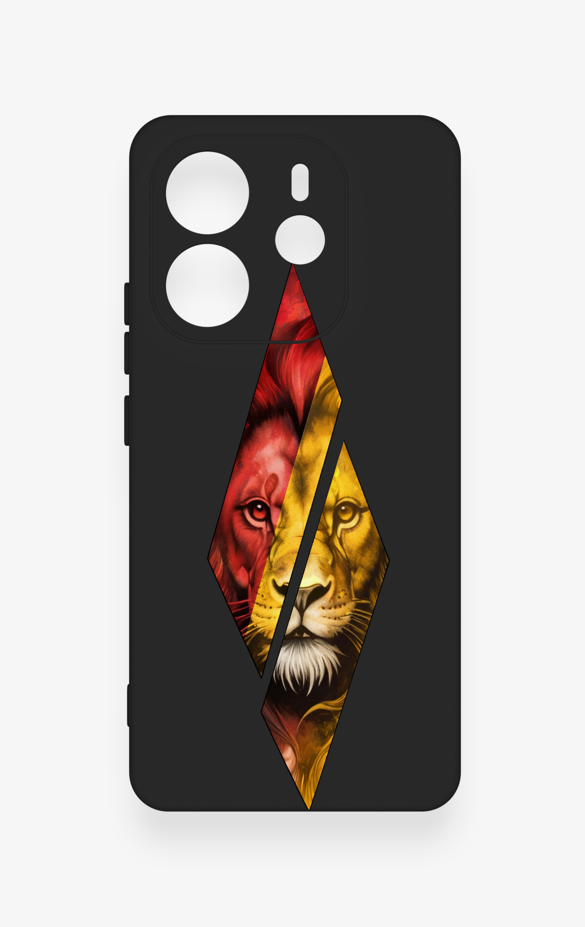 Redmi Note 14 4G Uyumlu Kesik Aslan Desenli Silikon Kılıf