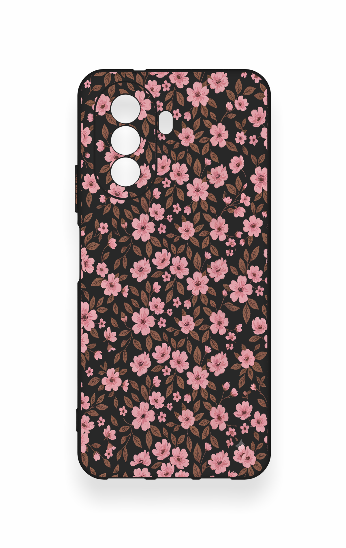 Huawei Nova Y70 Uyumlu Mini Pembe Çiçek Desenli Silikon Kılıf