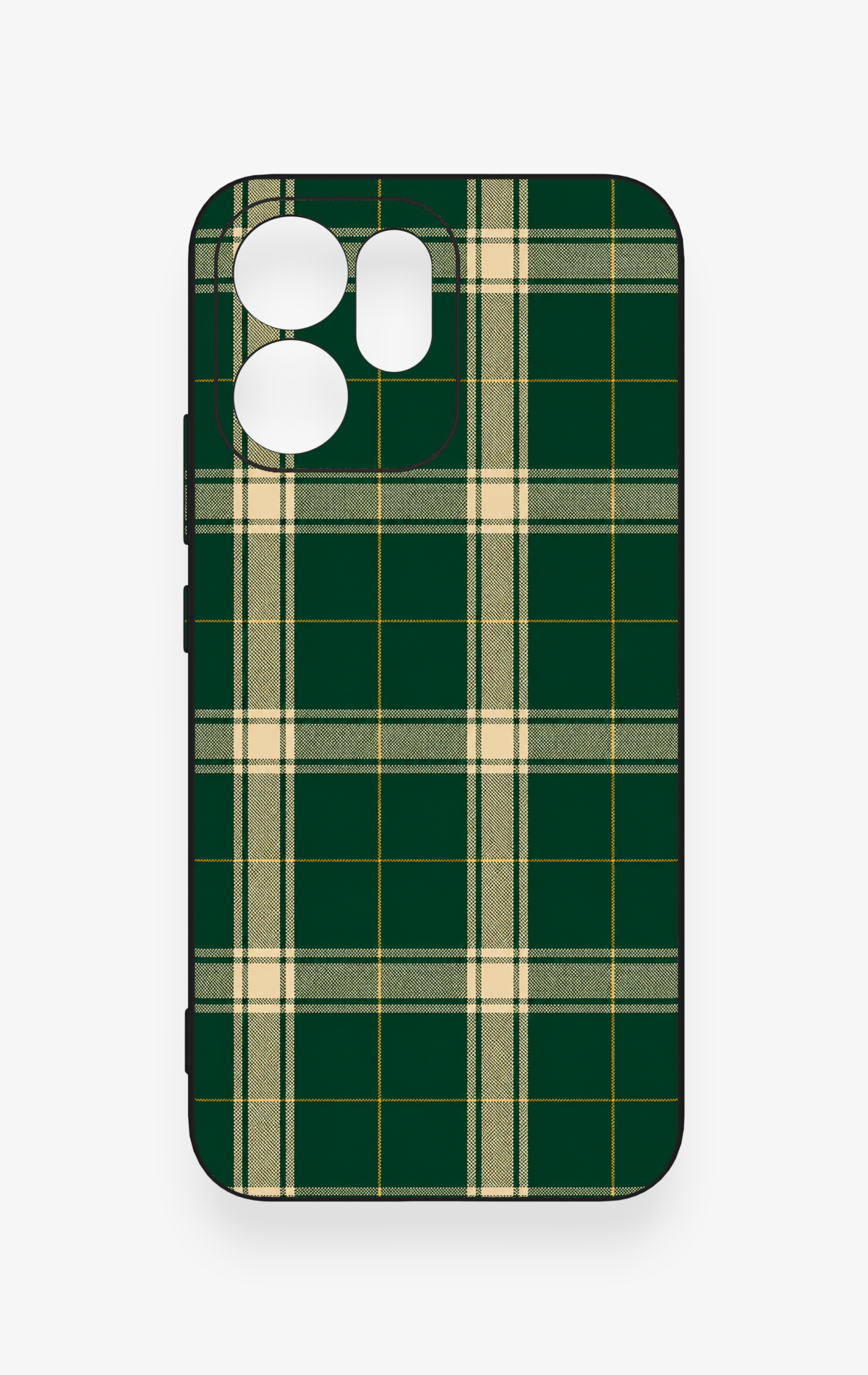 Oppo Reno 14F Uyumlu Klasik Yeşil Ekose Desenli Silikon Kılıf
