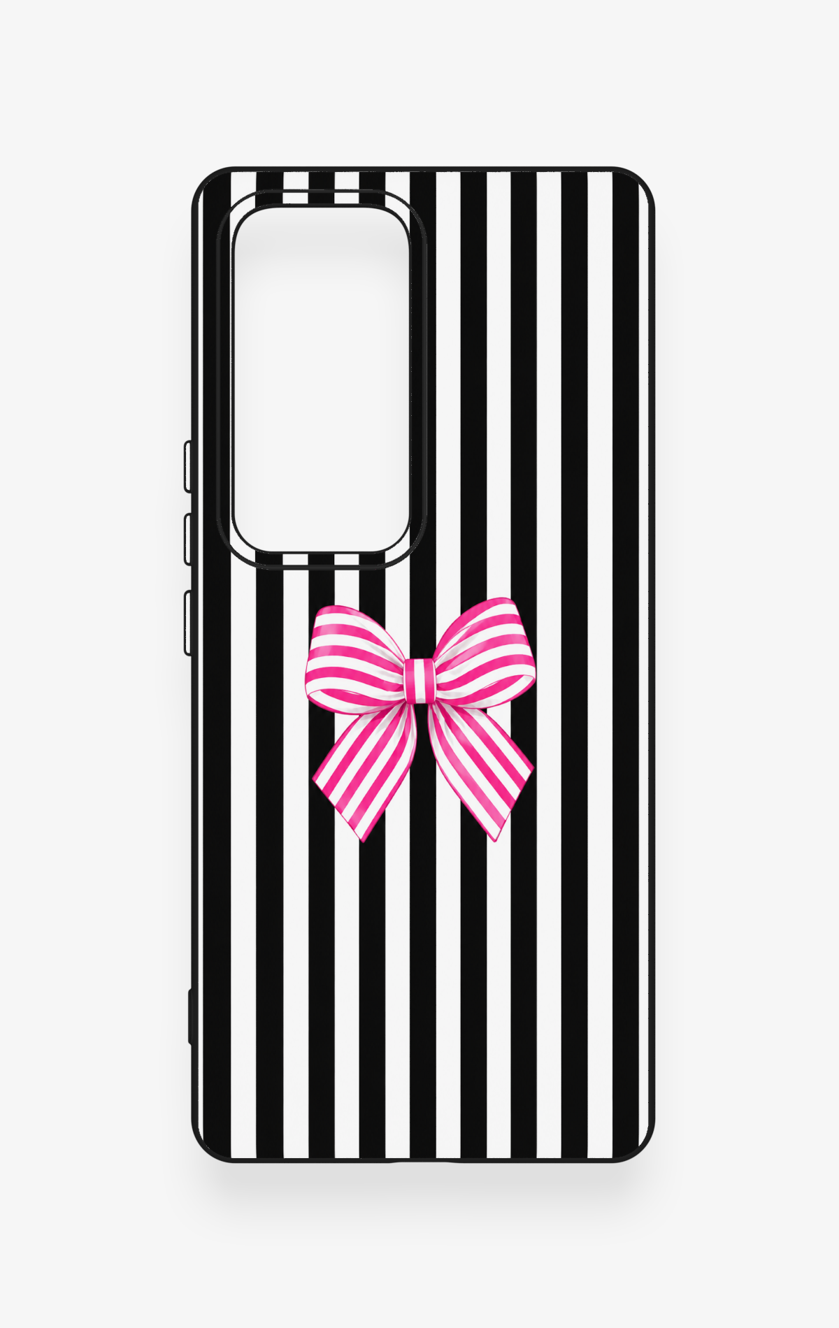 Vivo V30 Uyumlu Pembe Beyaz Kurdele Desenli Silikon Kılıf