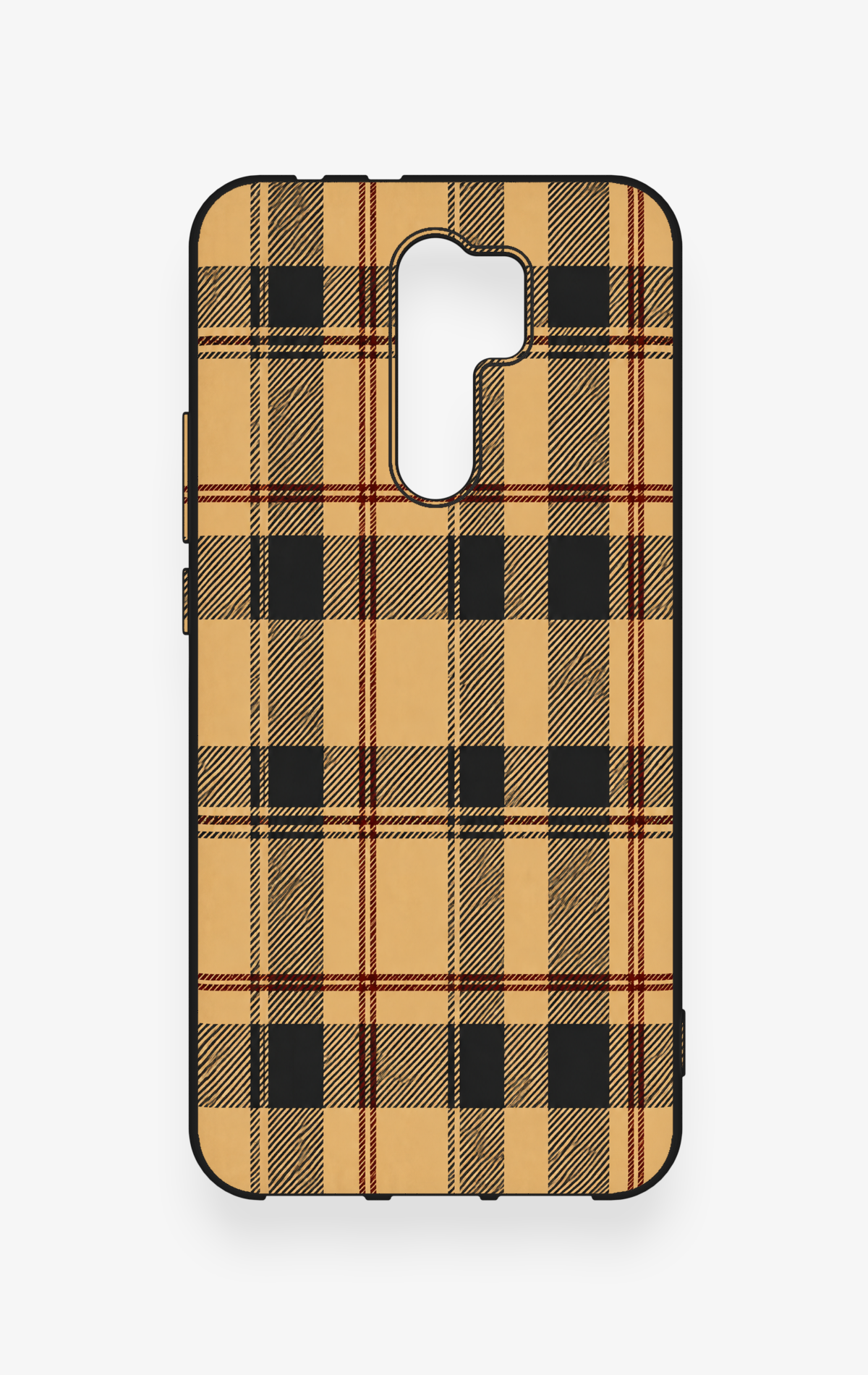 Redmi 9 Uyumlu Burberry Ekose Desenli Silikon Kılıf