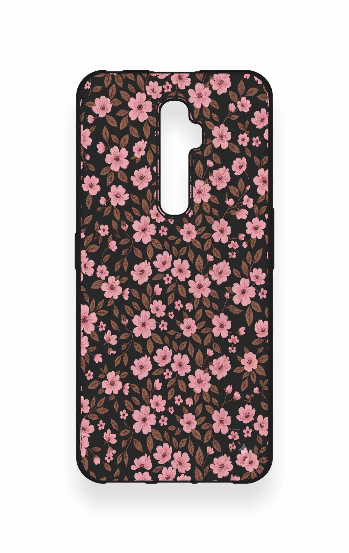 Oppo Reno 2Z Uyumlu Mini Pembe Çiçek Desenli Silikon Kılıf
