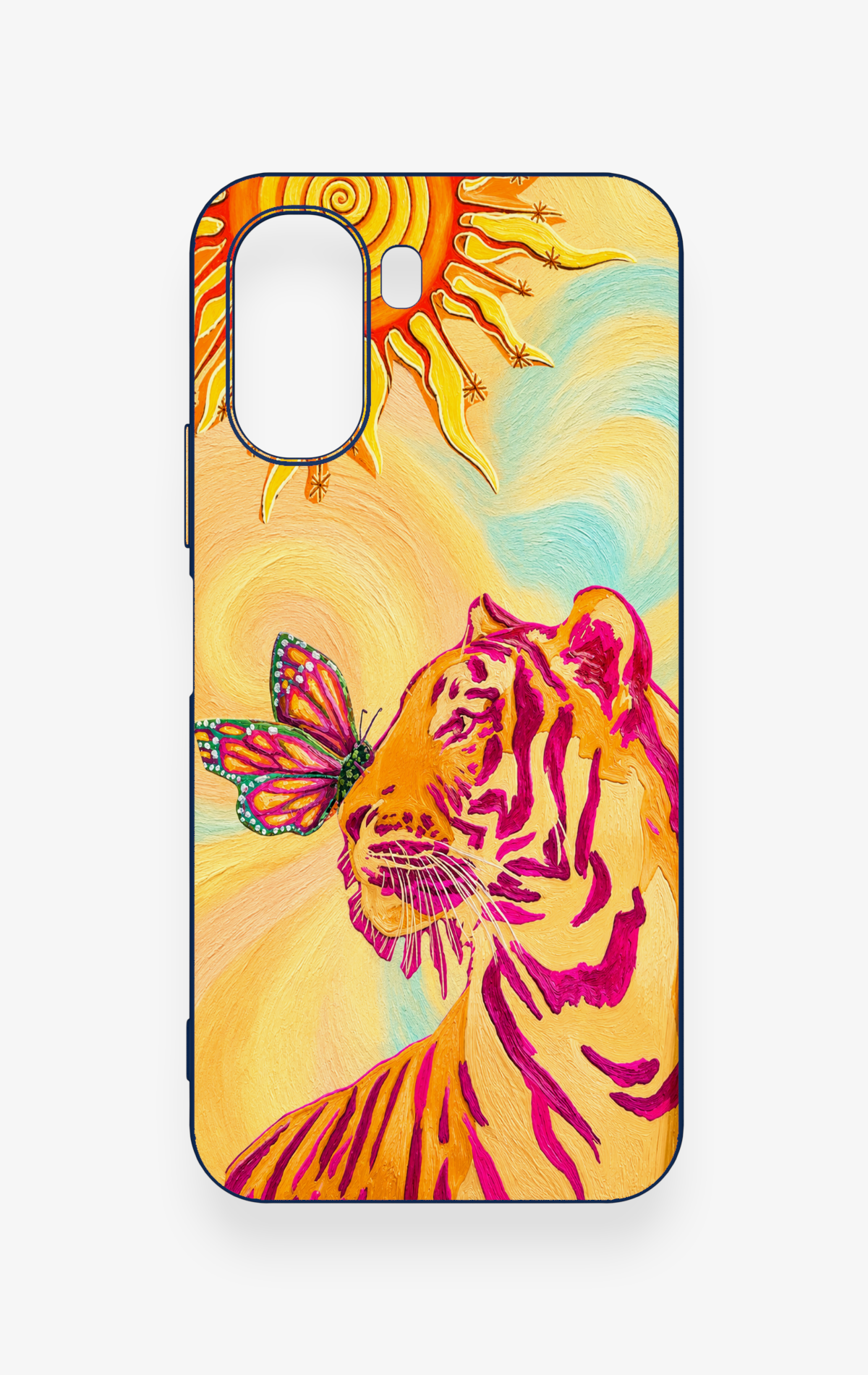Oppo A6T Uyumlu Güneşin Kaplanı Desenli Silikon Kılıf