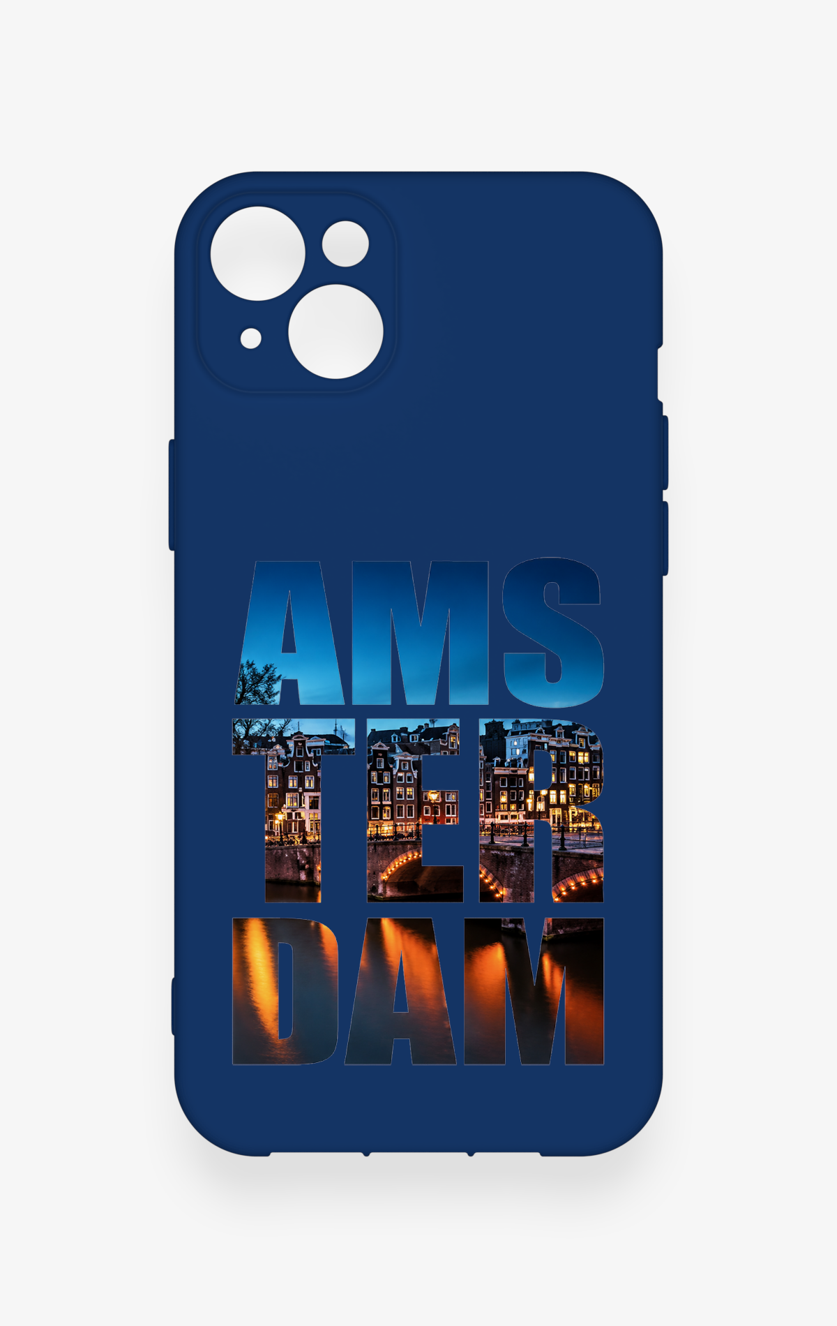iPhone 14 Plus/15 Plus Uyumlu Amsterdam Desenli Silikon Kılıf