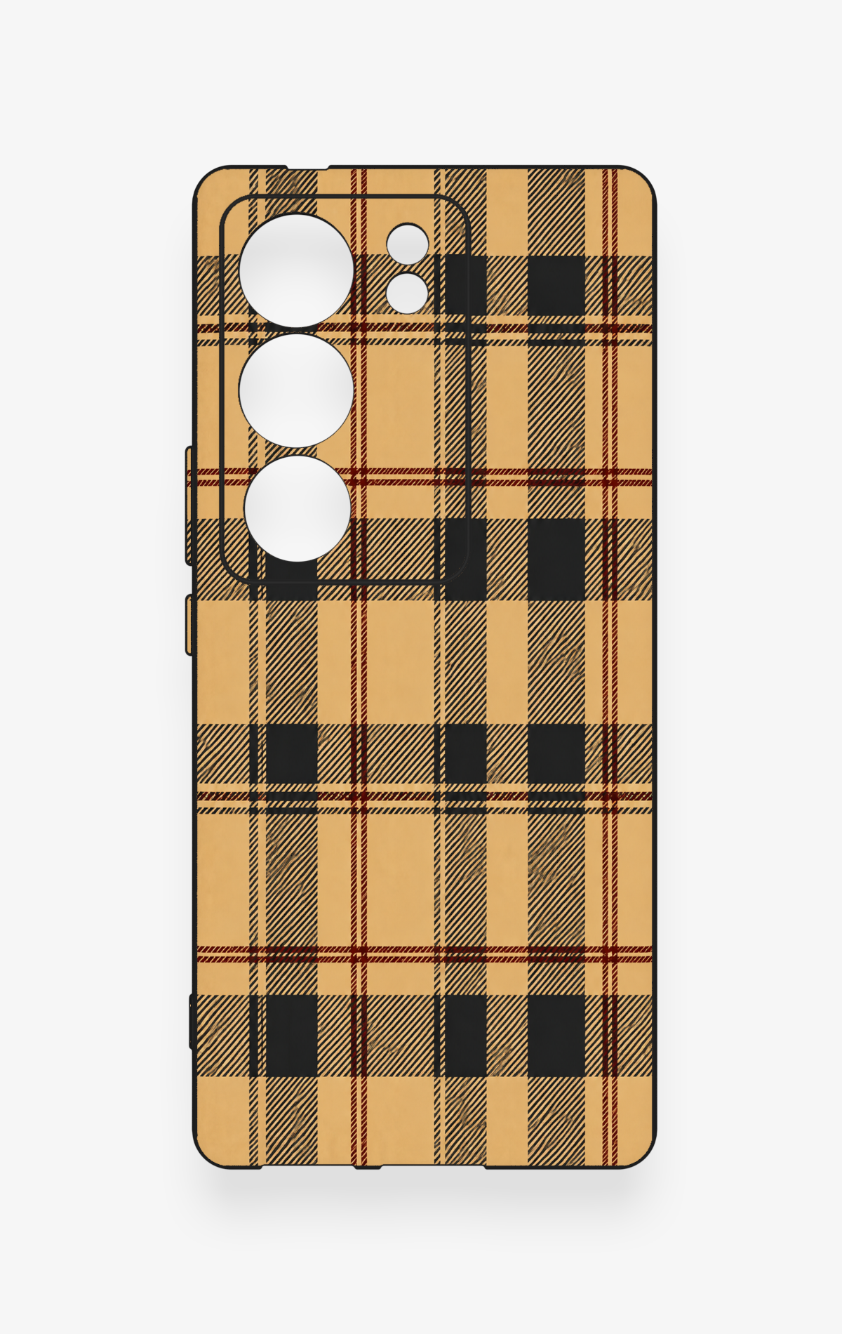 Vivo V29 Uyumlu Burberry Ekose Desenli Silikon Kılıf