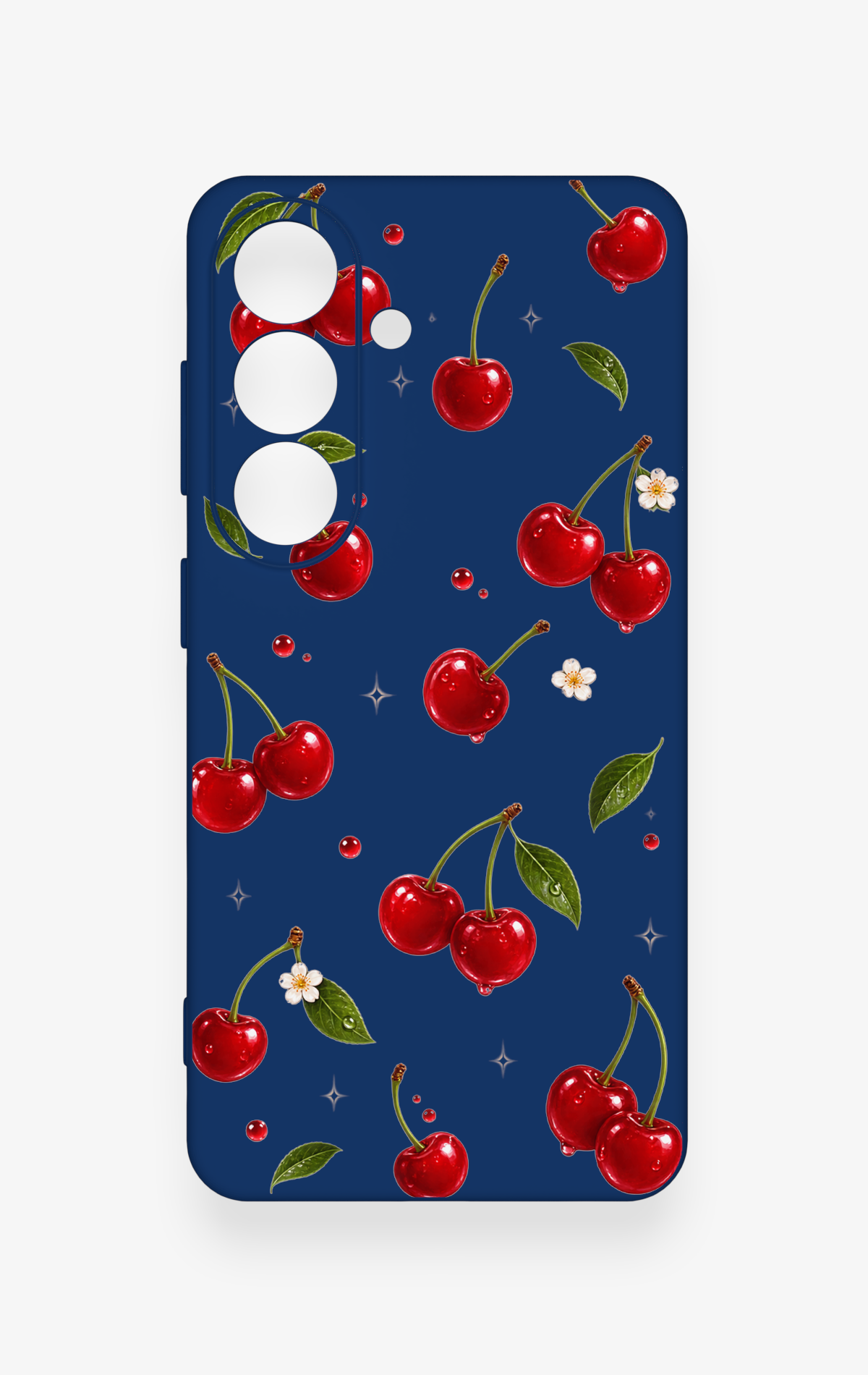 Samsung S26 Uyumlu Kiraz Papatya Desenli Silikon Kılıf