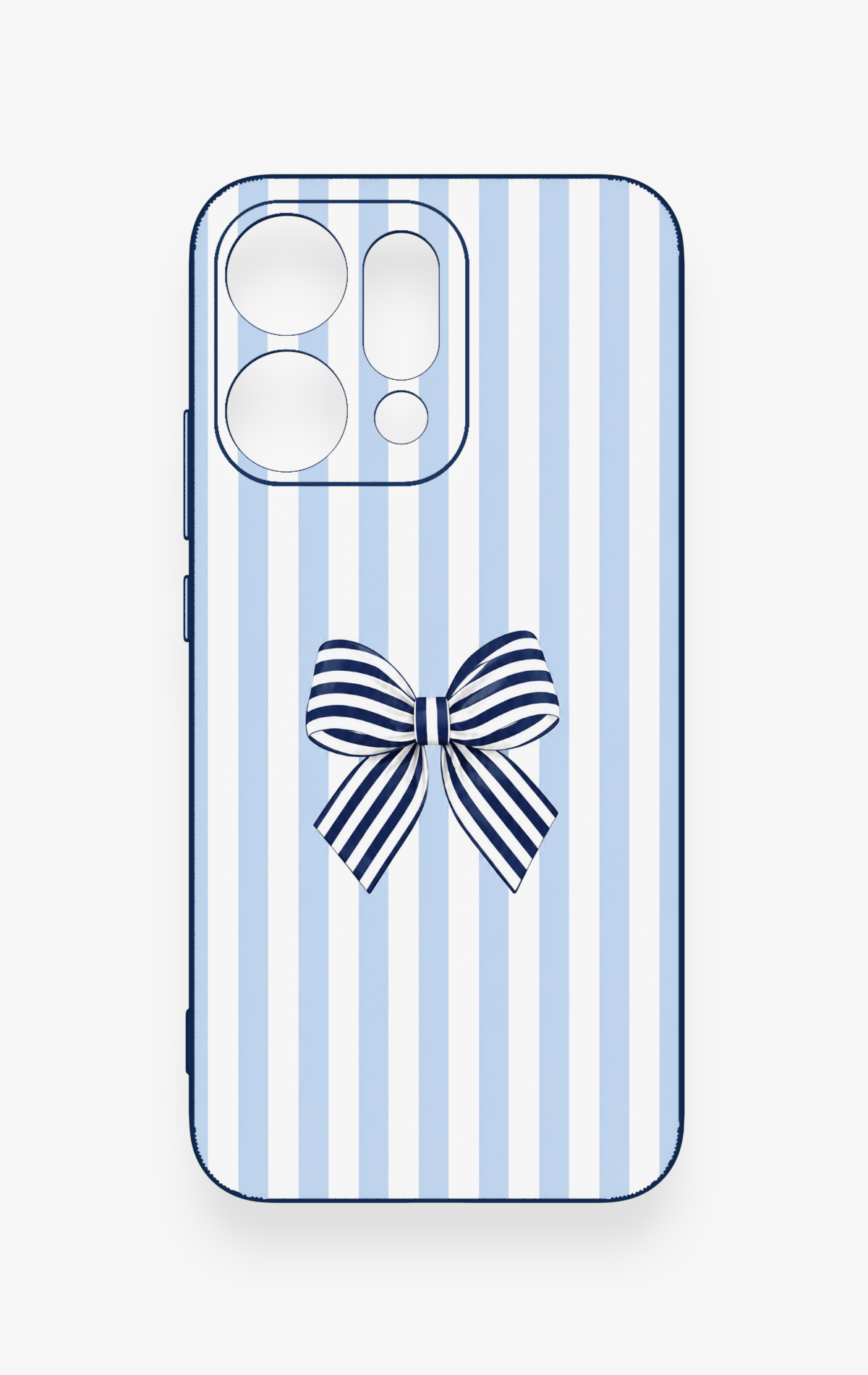 Oppo Reno 14 Uyumlu Mavi Beyaz Kurdele Desenli Silikon Kılıf