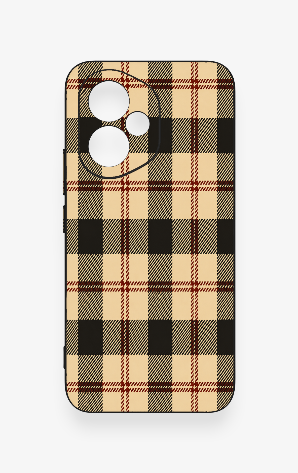 Honor 400 Uyumlu Krem Ekose Desenli Silikon Kılıf