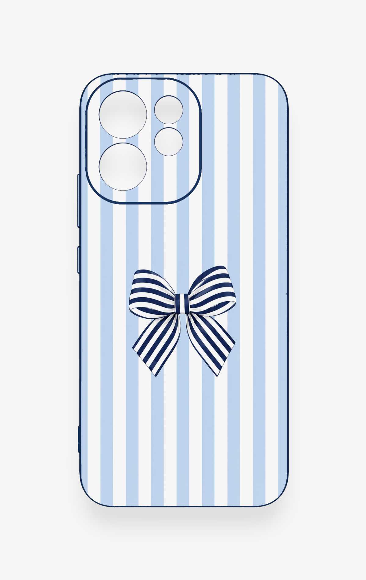 Oppo Reno 15F Uyumlu Mavi Beyaz Kurdele Desenli Silikon Kılıf