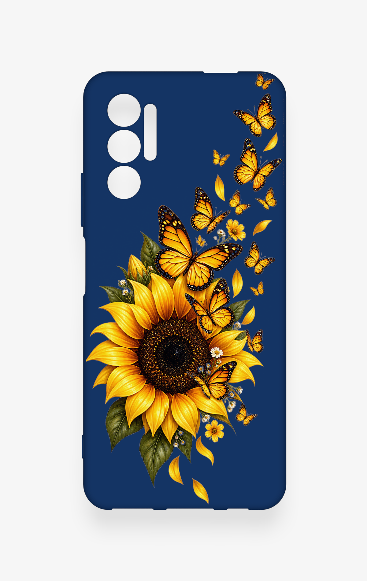 Tecno Pova 3 Uyumlu Ayçiçeği Desenli Silikon Kılıf