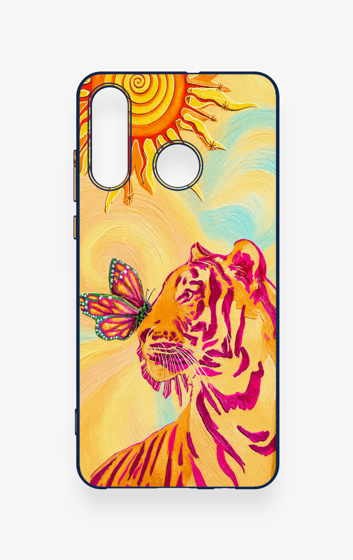 Huawei P30 Lite Uyumlu Güneşin Kaplanı Desenli Silikon Kılıf