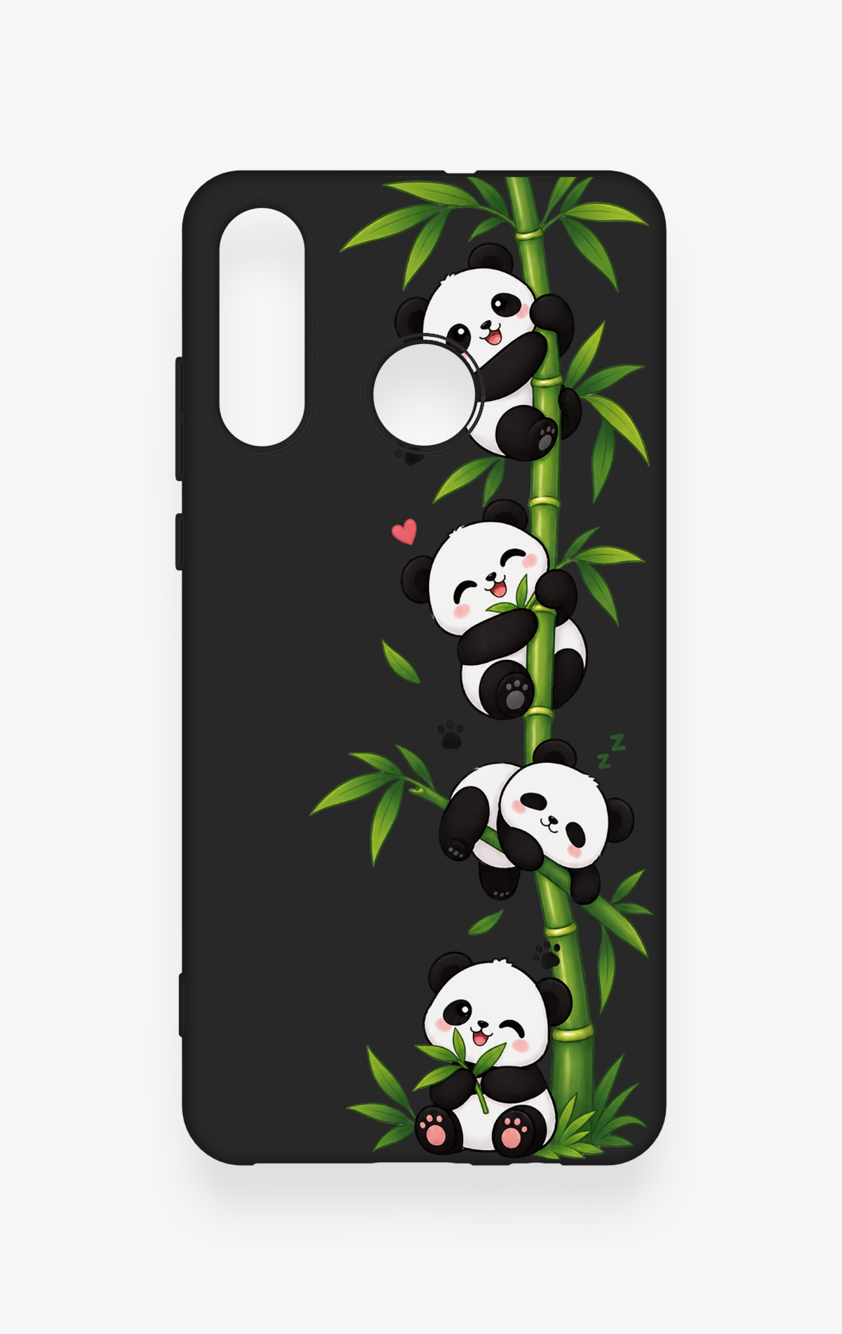 Huawei P30 Lite Uyumlu Sevimli Panda Bambu Desenli Silikon Kılıf
