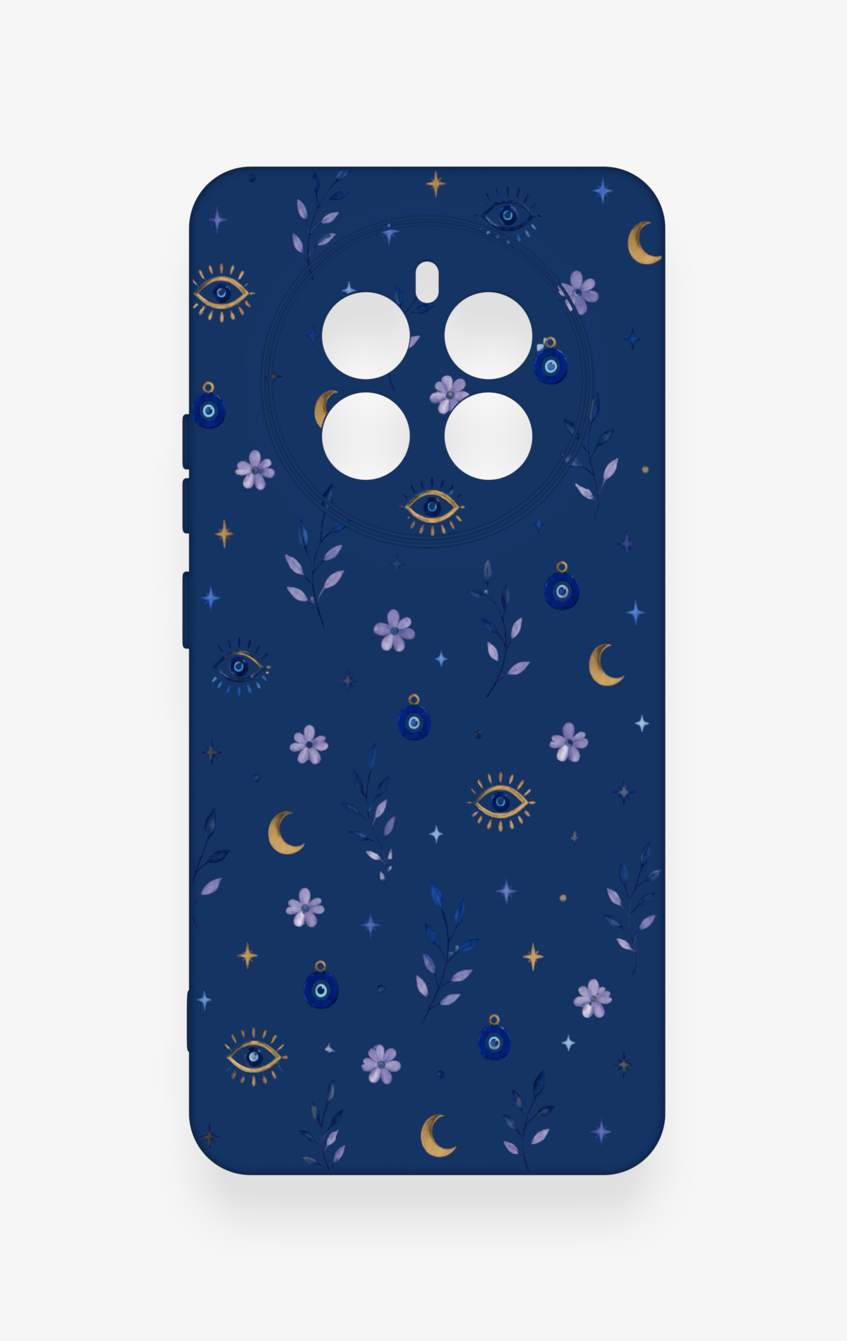 Realme 12 4G Uyumlu Mavi Nazar Papatya Desenli Silikon Kılıf