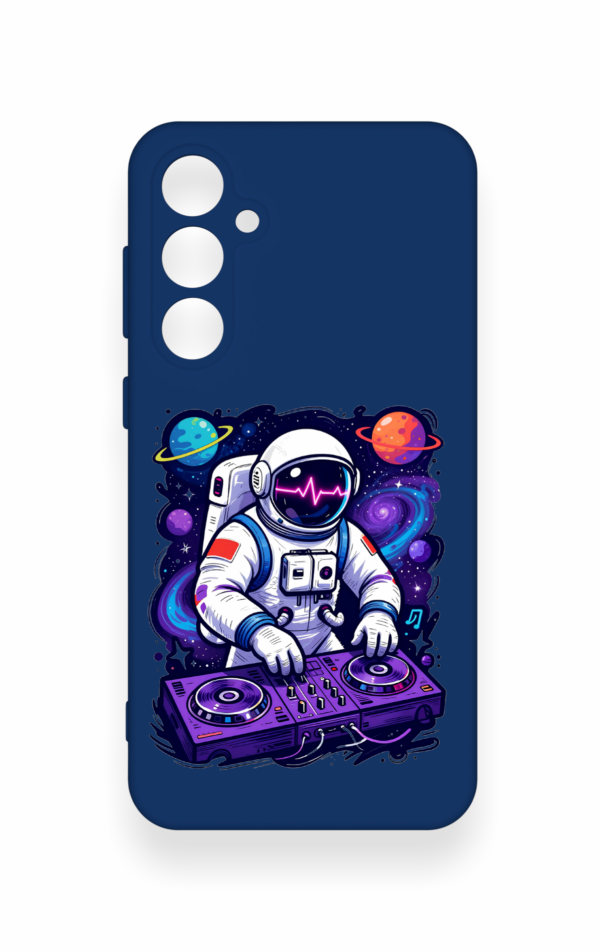 Samsung S23Fe Uyumlu Astronot DJ Desenli Silikon Kılıf