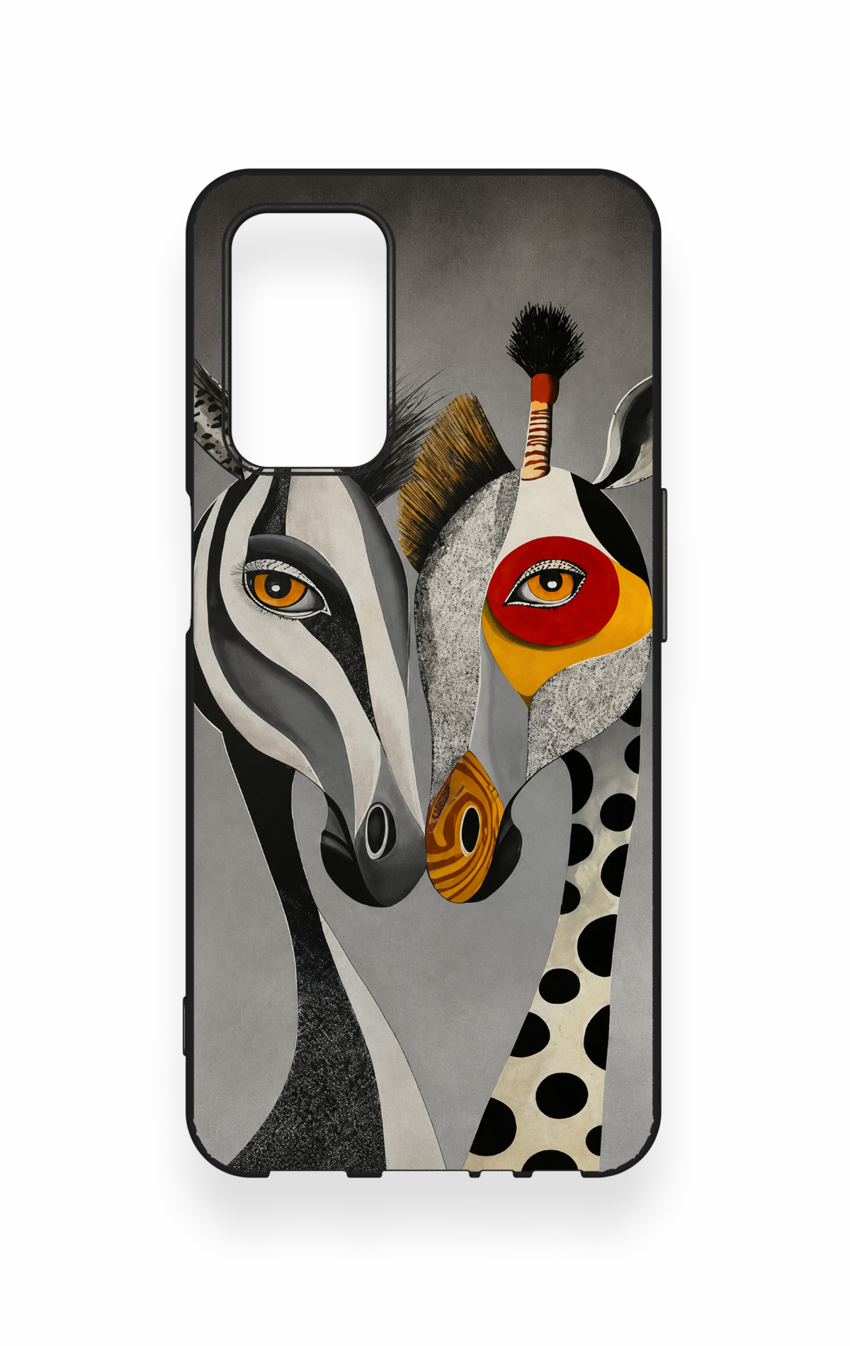 Oppo A55 Uyumlu Zebra ve Zürafa Desenli Silikon Kılıf