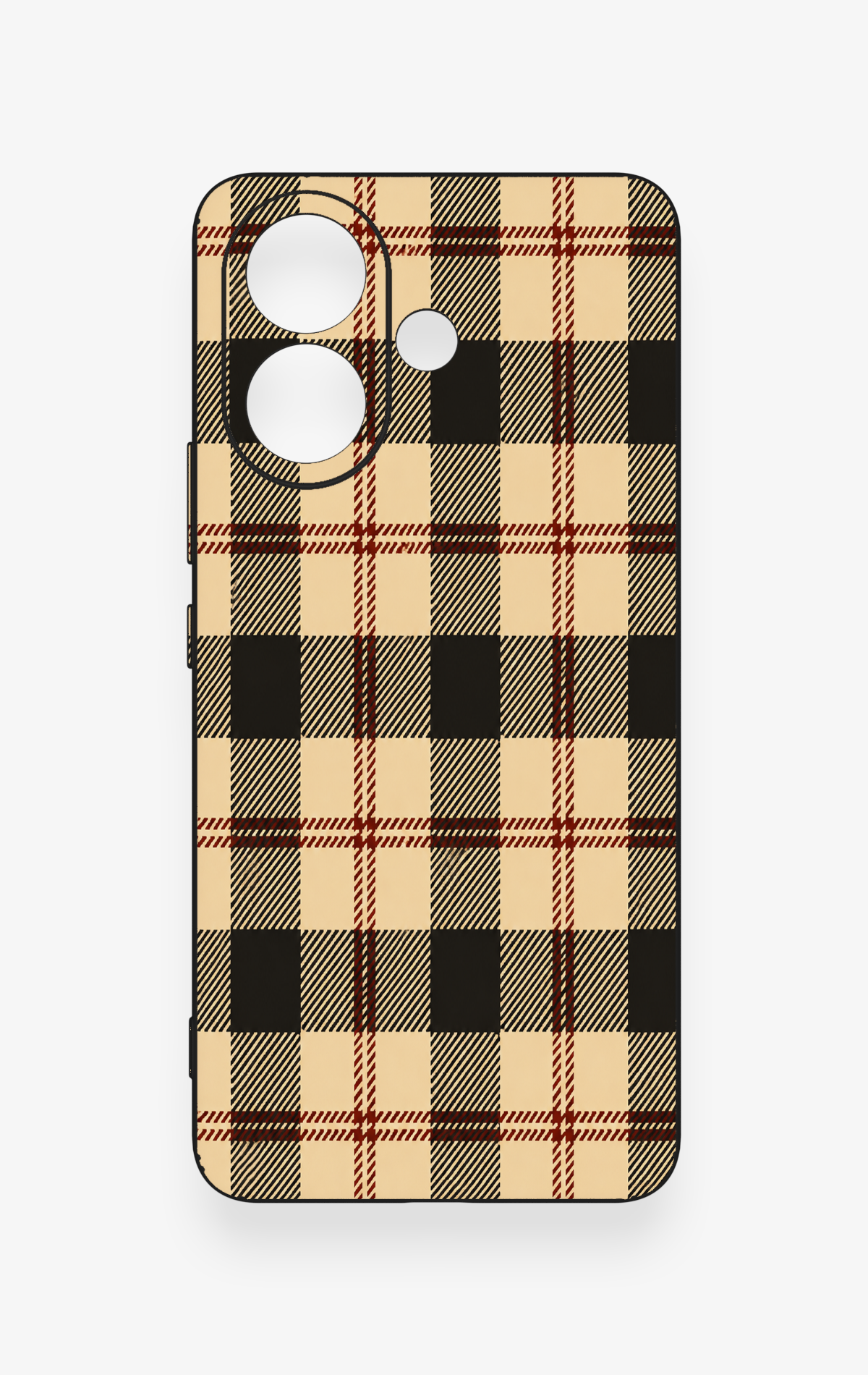 Vivo V60 Lite Uyumlu Krem Ekose Desenli Silikon Kılıf