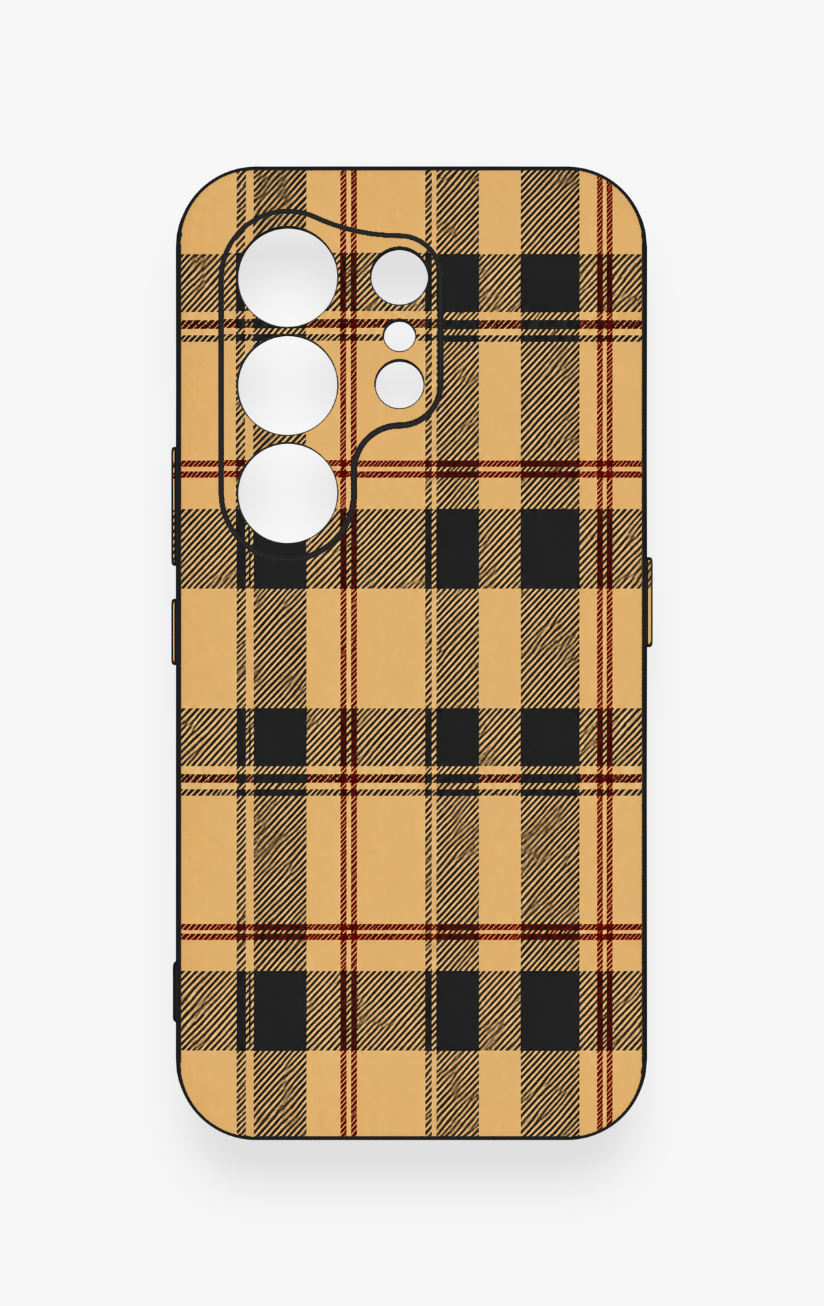 Tecno Camon 50 4G Uyumlu Burberry Ekose Desenli Silikon Kılıf