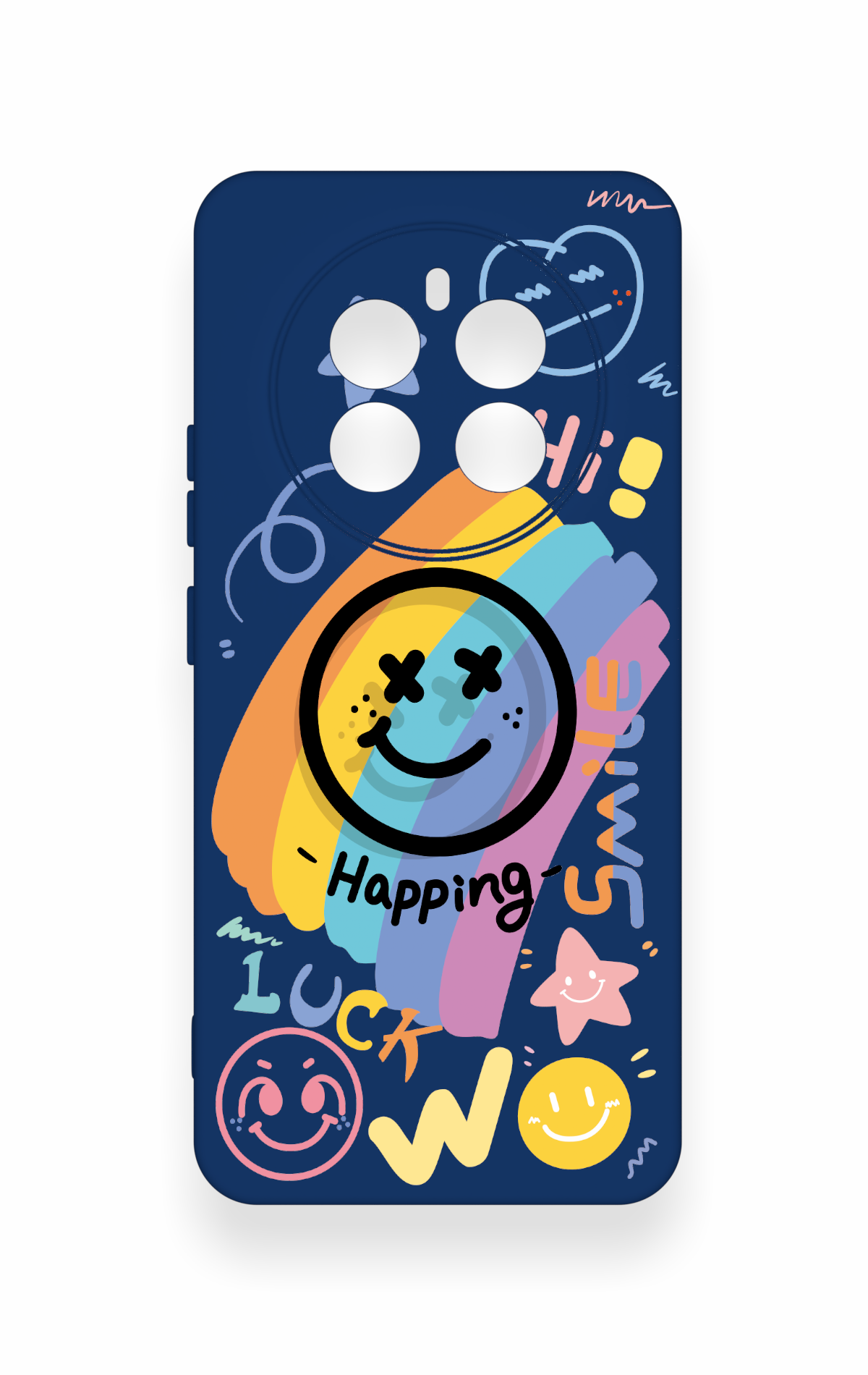 Realme 12 4G Uyumlu Happing Smile Desenli Silikon Kılıf