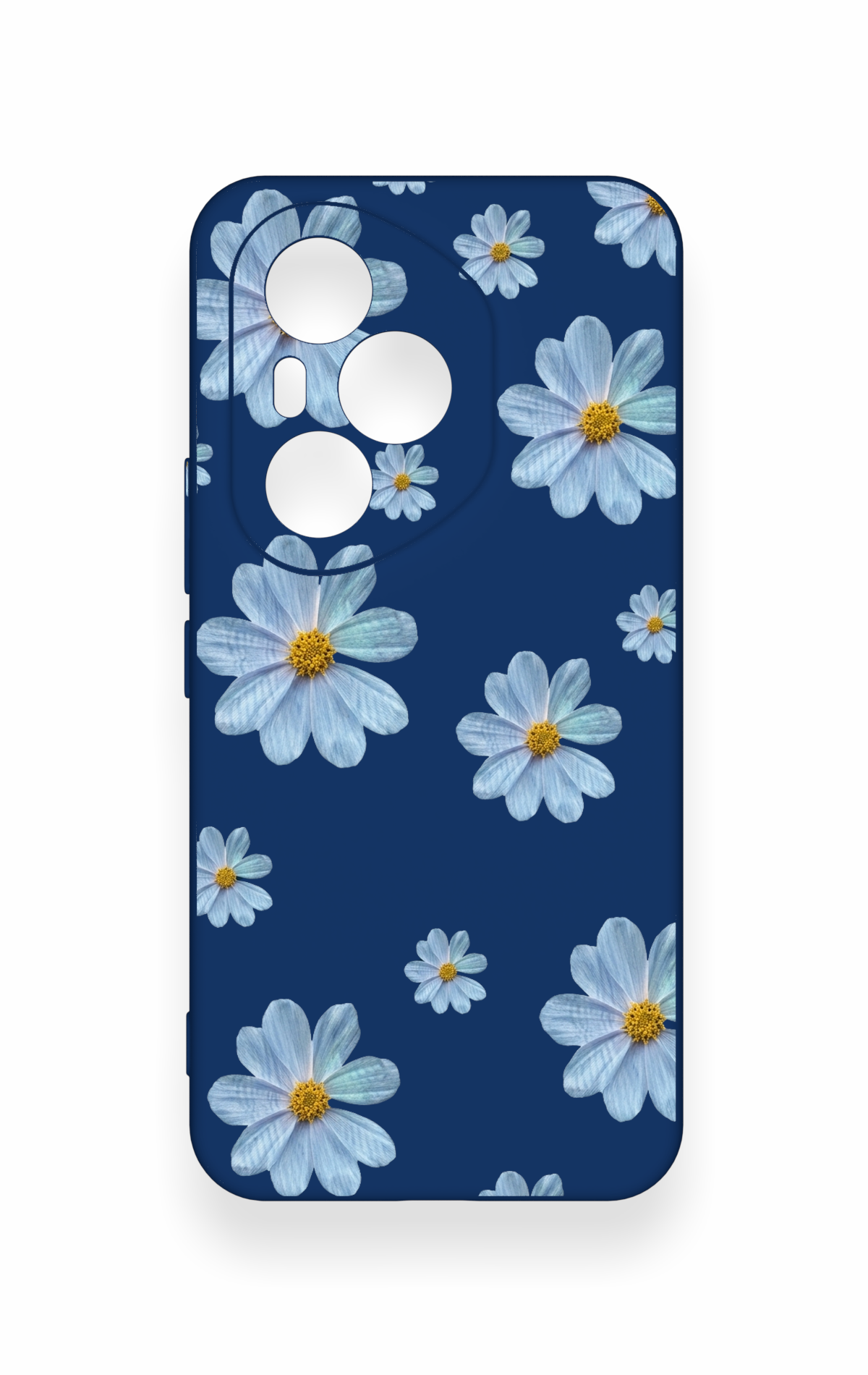 Honor 400 Pro Uyumlu Mavi Papatya Desenli Silikon Kılıf