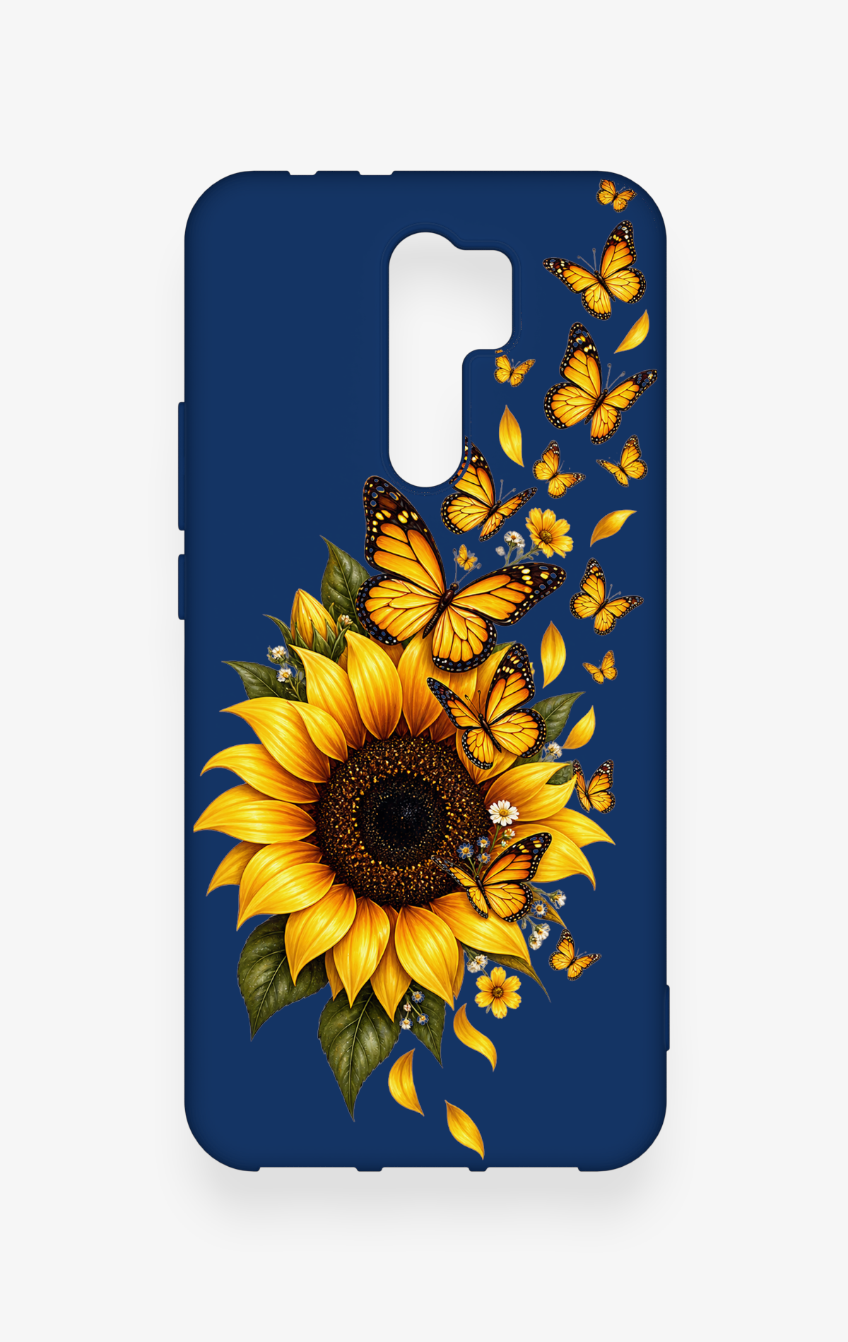 Redmi 9 Uyumlu Ayçiçeği Desenli Silikon Kılıf