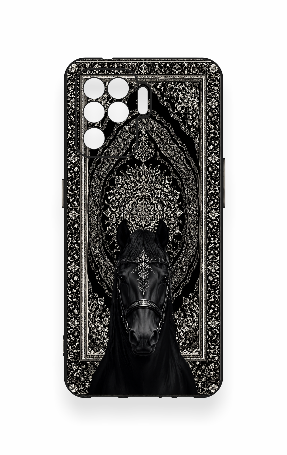 Oppo Reno 5 Lite Uyumlu Etnik At Figürü Desenli Silikon Kılıf