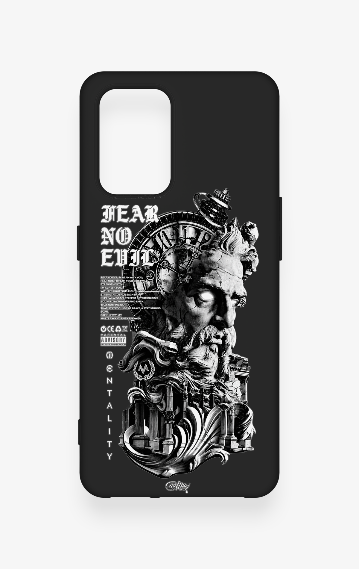 Oppo-A74 Uyumlu Fear No Evil Desenli Silikon Kılıf