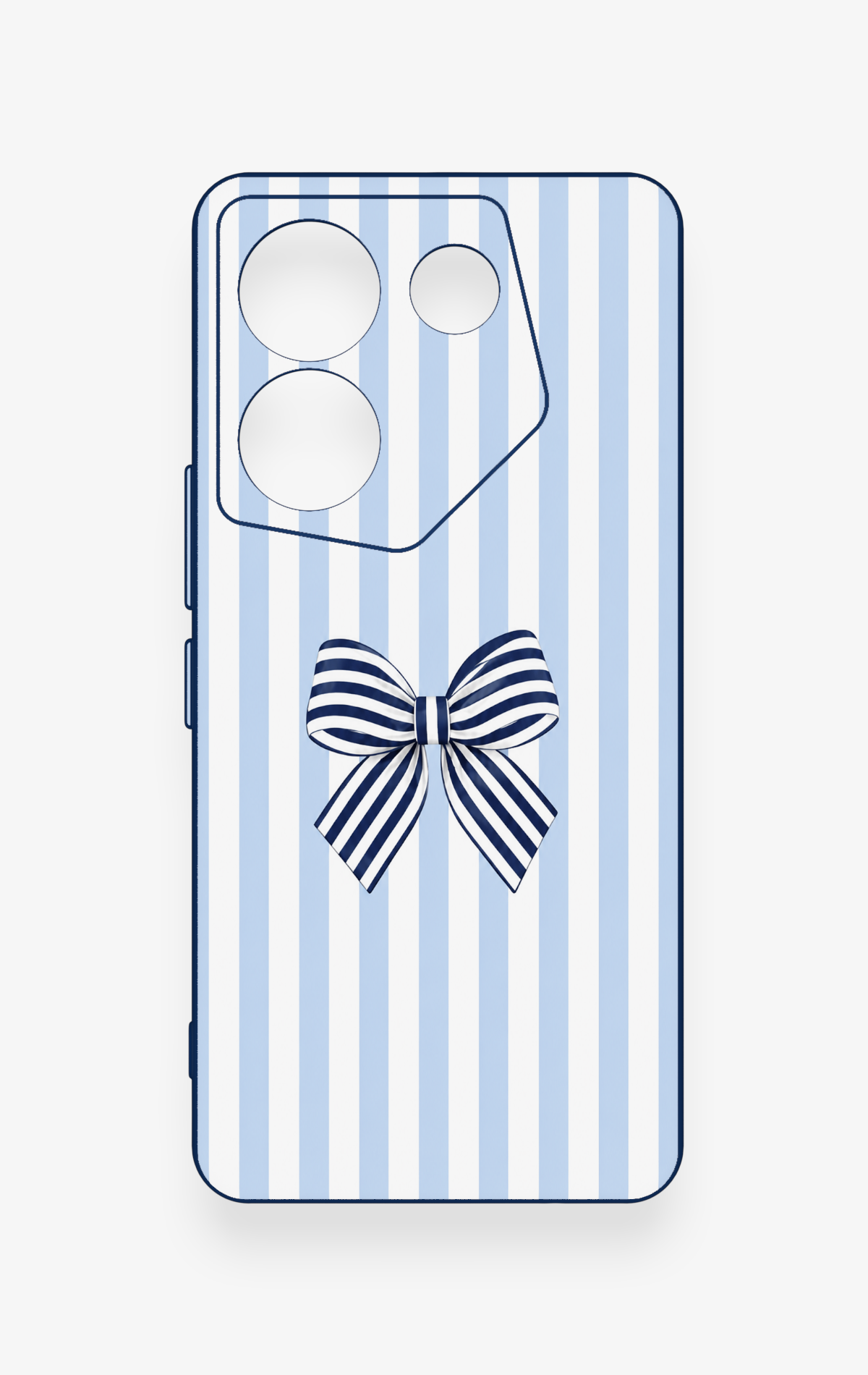 Tecno Camon 20 Pro Uyumlu Mavi Beyaz Kurdele Desenli Silikon Kılıf
