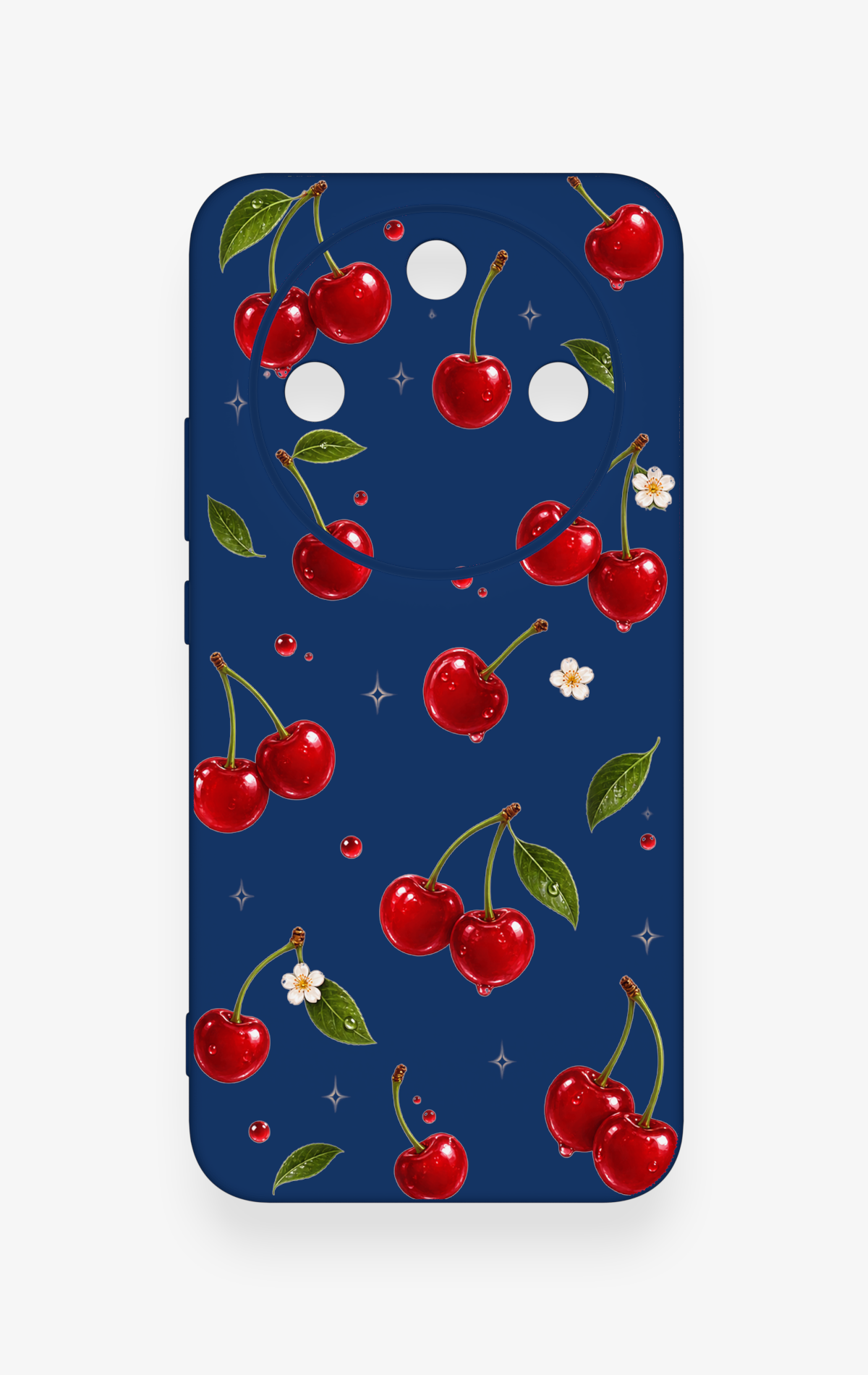 Honor Magic 8 Lite Uyumlu Kiraz Papatya Desenli Silikon Kılıf