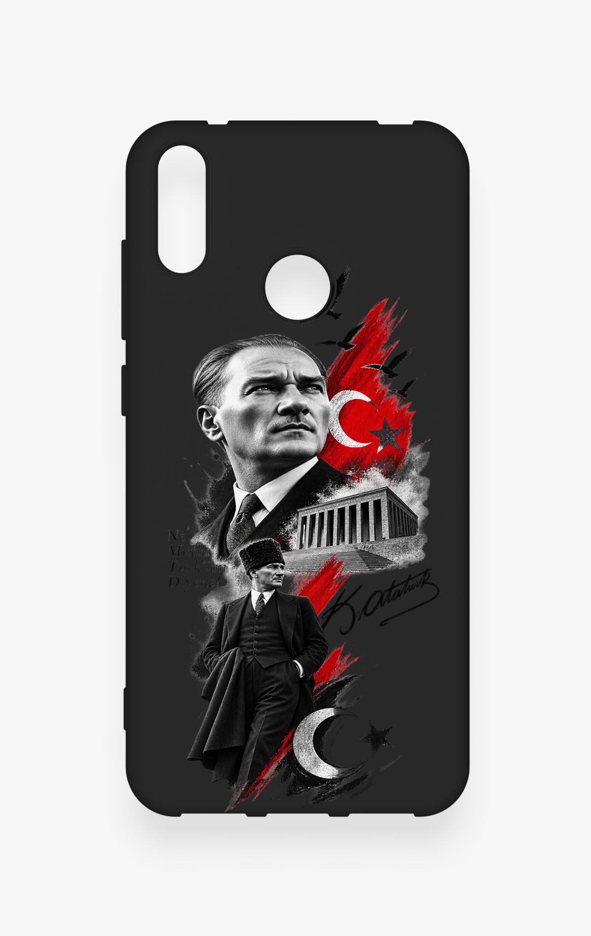 Huawei Y7 2019 Uyumlu Atatürk Anıtkabir Desenli Silikon Kılıf