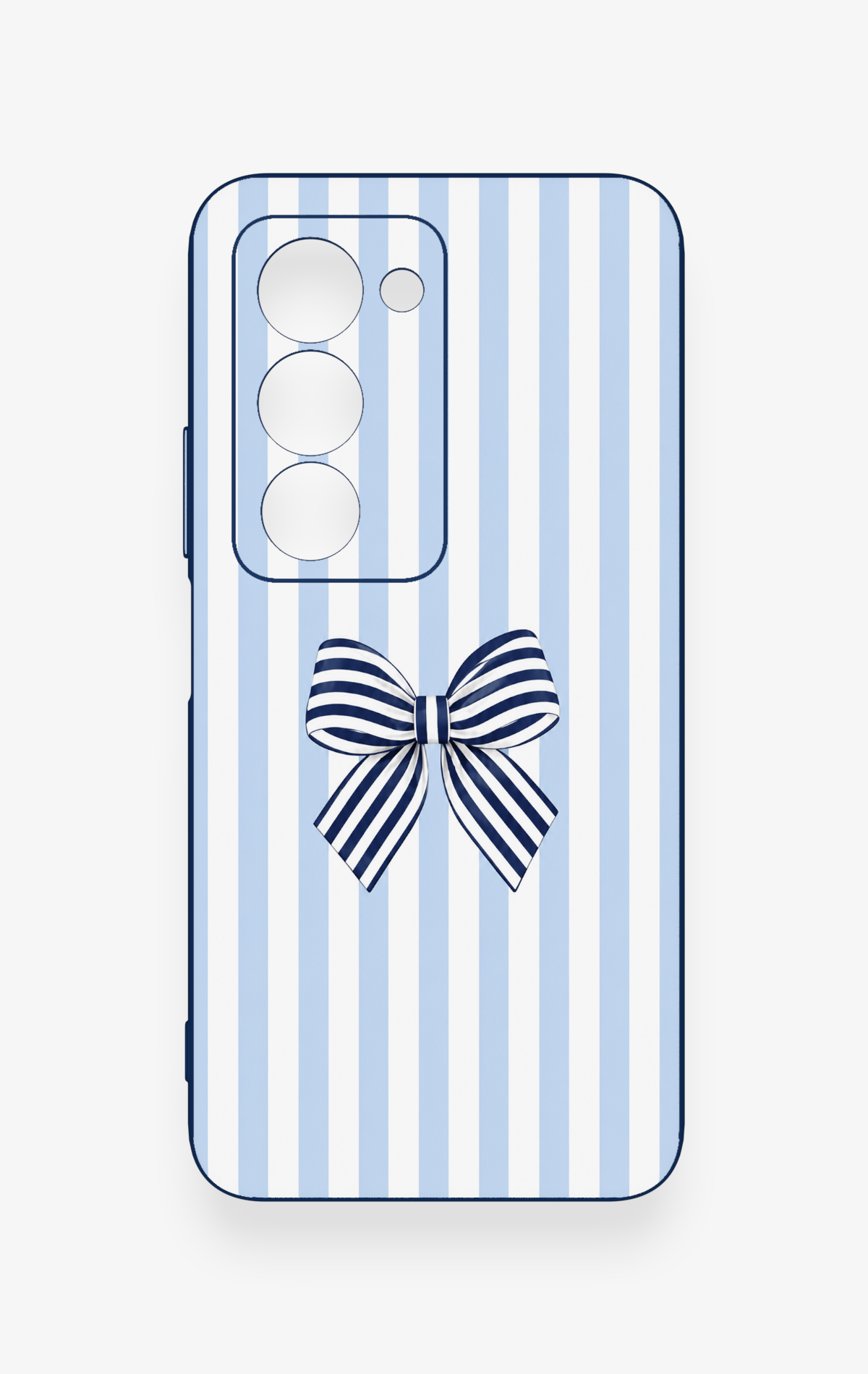 Redmi 15 5G Uyumlu Mavi Beyaz Kurdele Desenli Silikon Kılıf