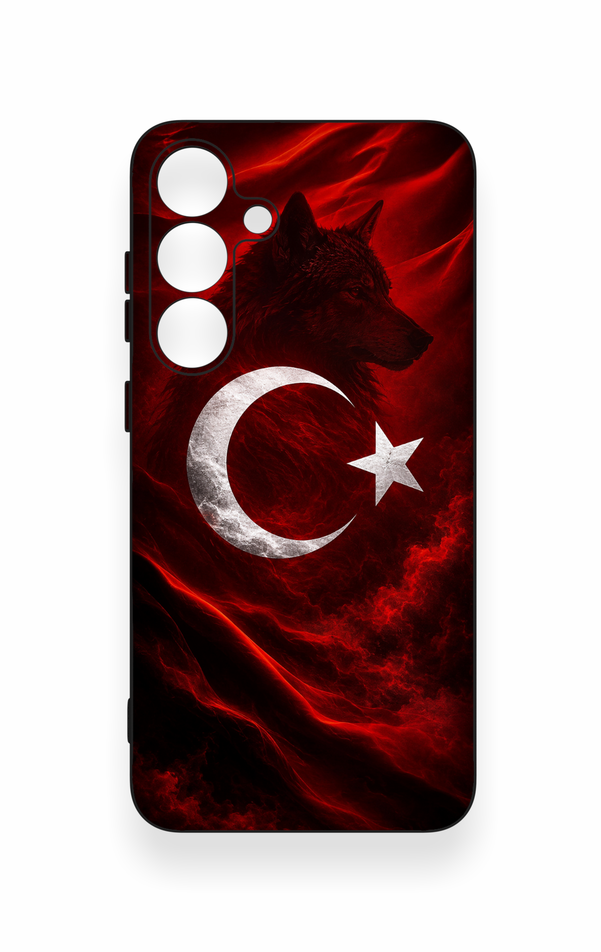 Samsung S25 Plus Uyumlu Kurt Türk Bayrağı Desenli Silikon Kılıf