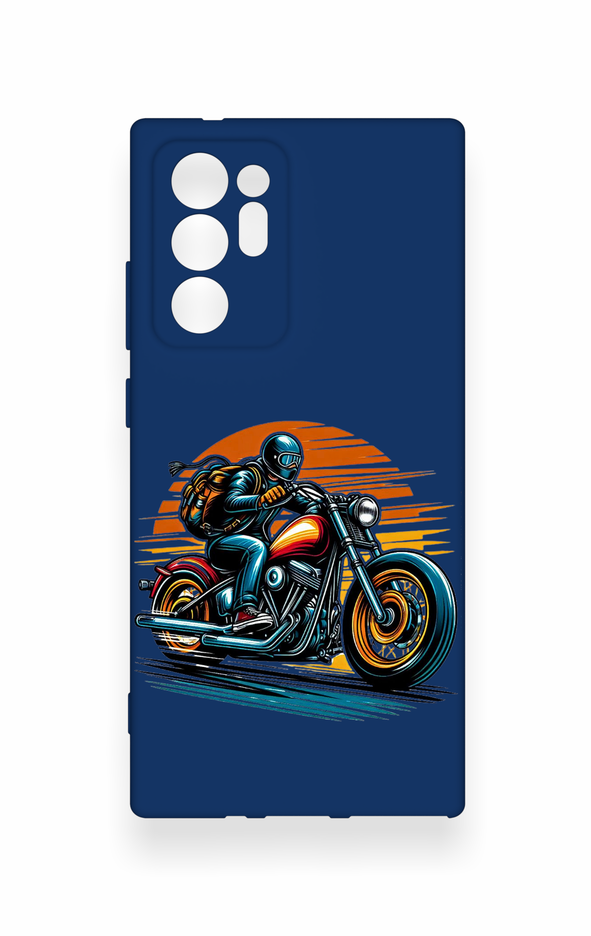 Samsung Note 20 Ultra Uyumlu Moto Rider Desenli Silikon Kılıf