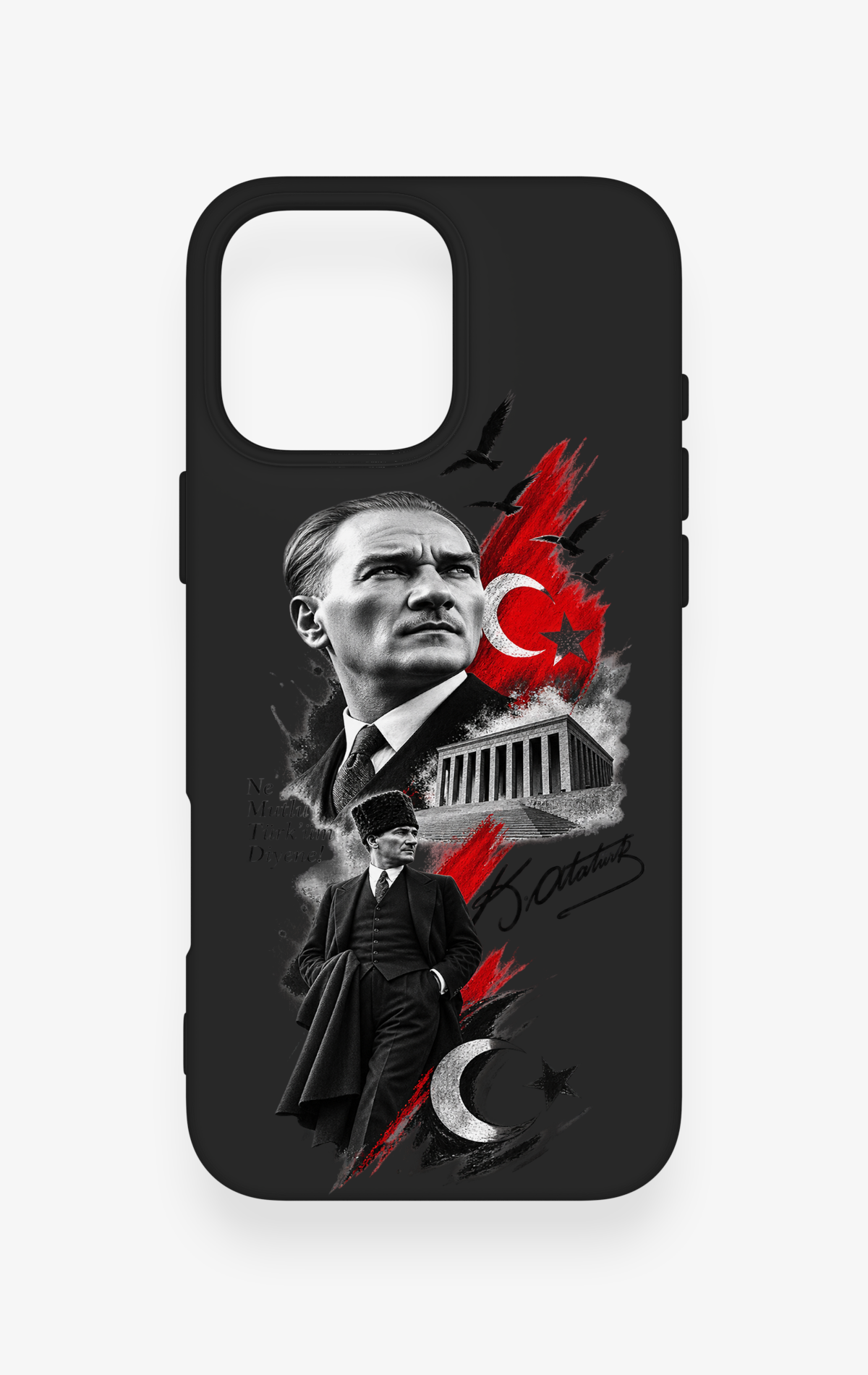 iPhone 16 Pro Max Uyumlu Atatürk Anıtkabir Desenli Silikon Kılıf