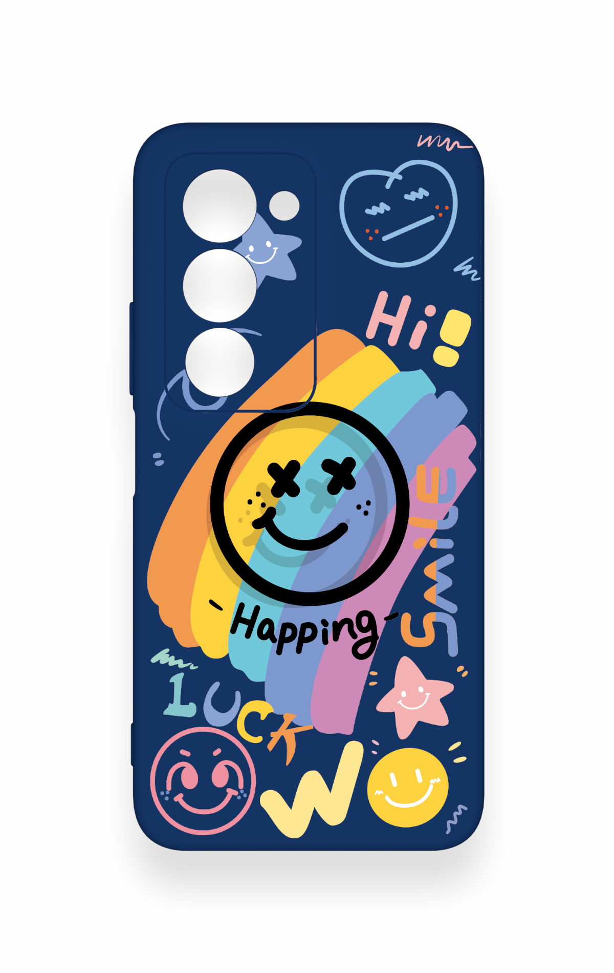 Redmi 15 5G Uyumlu Happing Smile Desenli Silikon Kılıf