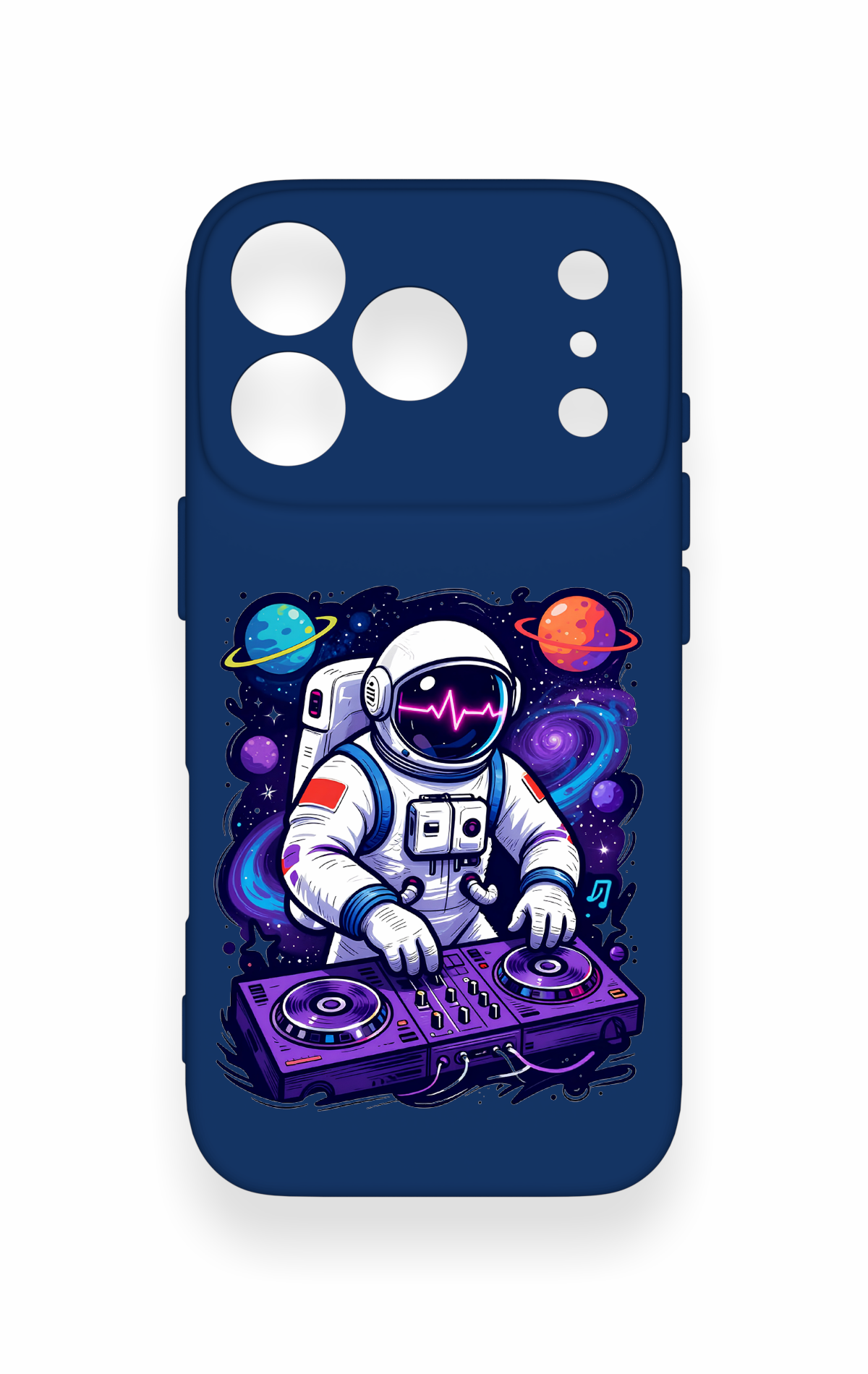 iPhone 17 Pro Uyumlu Astronot DJ Desenli Silikon Kılıf