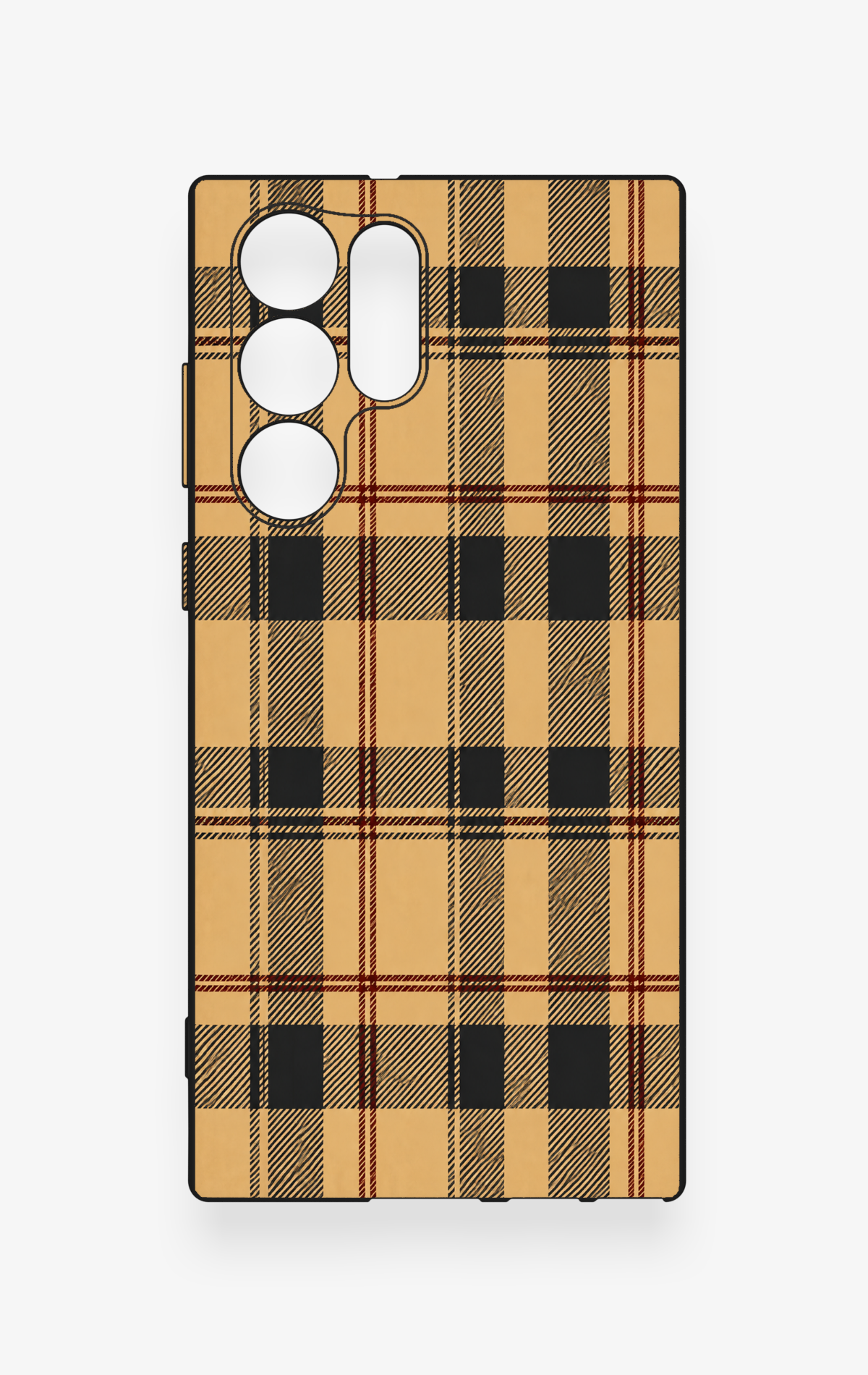 Samsung S22 Ultra Uyumlu Burberry Ekose Desenli Silikon Kılıf