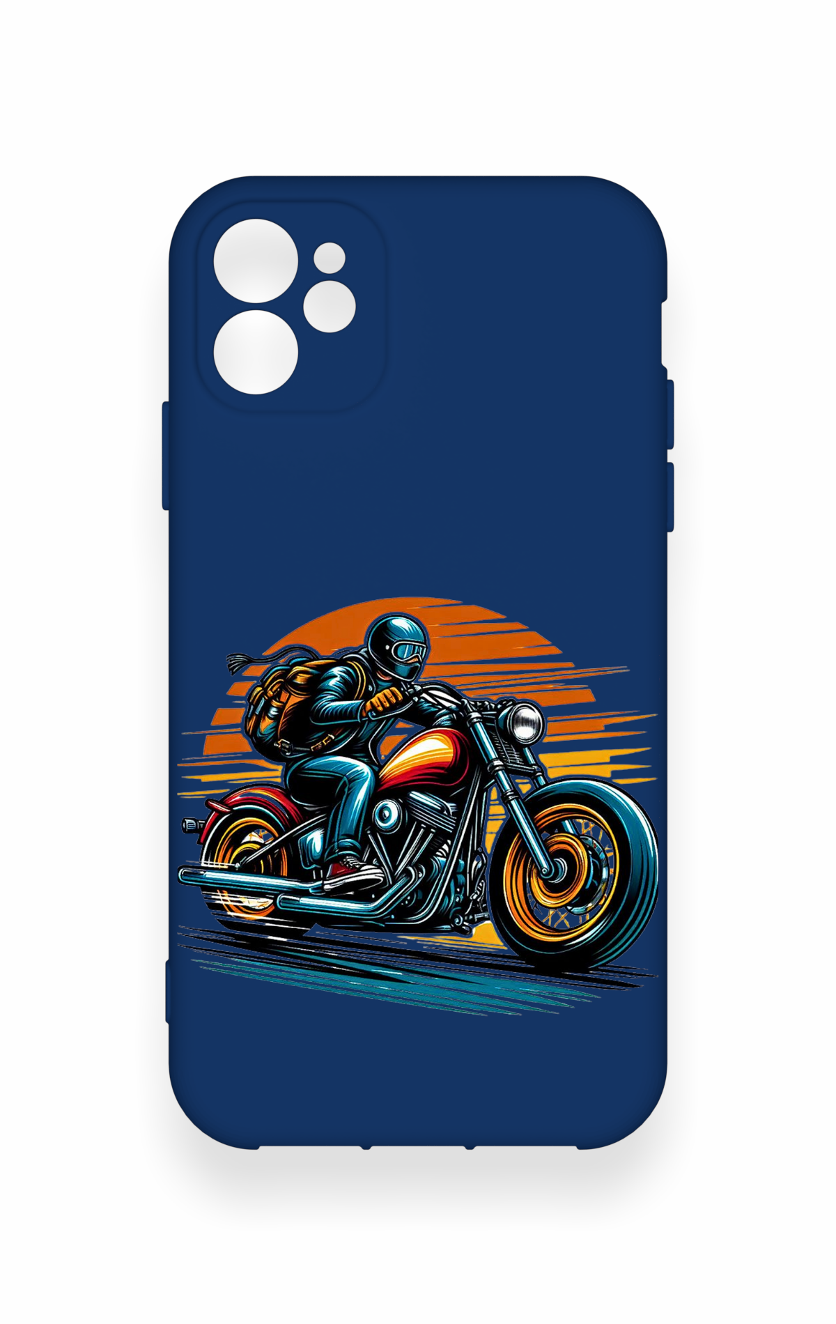 iPhone 11 Uyumlu Moto Rider Desenli Silikon Kılıf