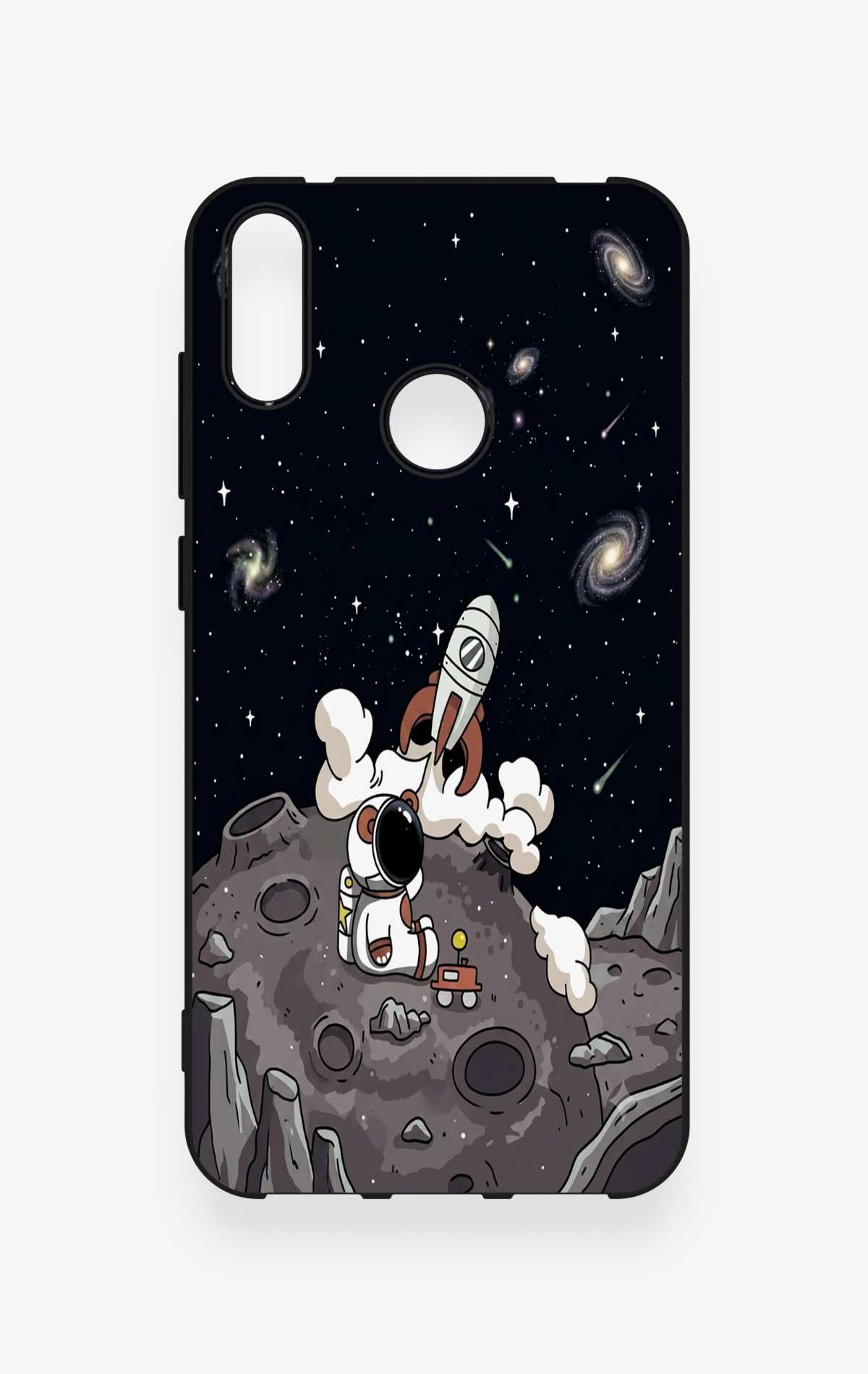 Huawei Y7 2019 Uyumlu Uzay Astronot Desenli Silikon Kılıf