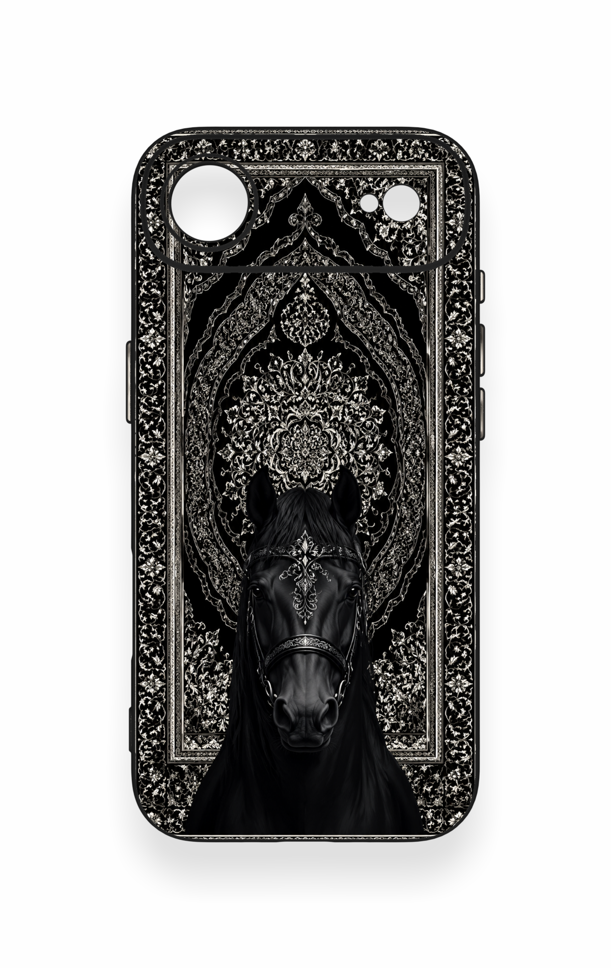 iPhone 17 Air Uyumlu Etnik At Figürü Desenli Silikon Kılıf