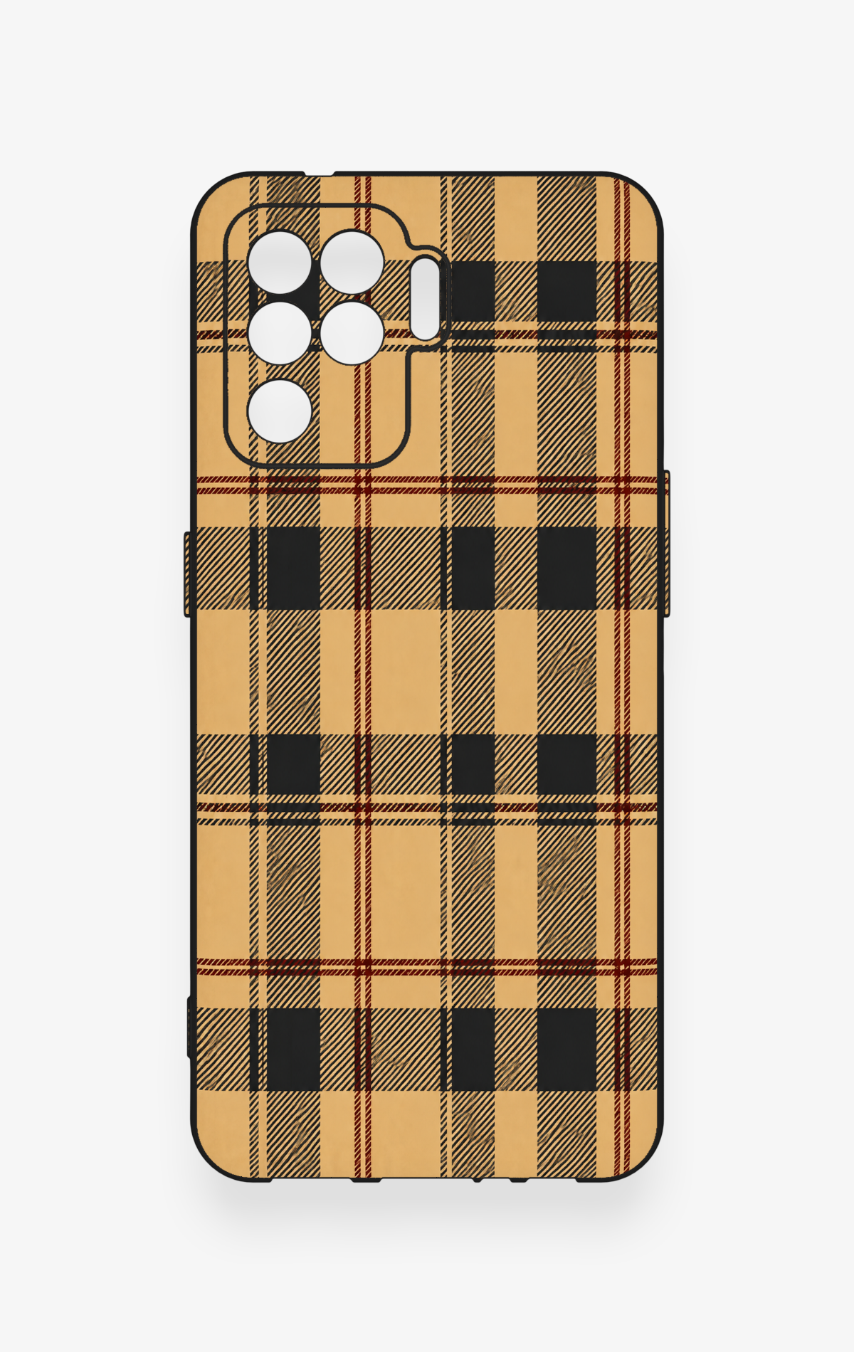 Oppo Reno 5 Lite Uyumlu Burberry Ekose Desenli Silikon Kılıf