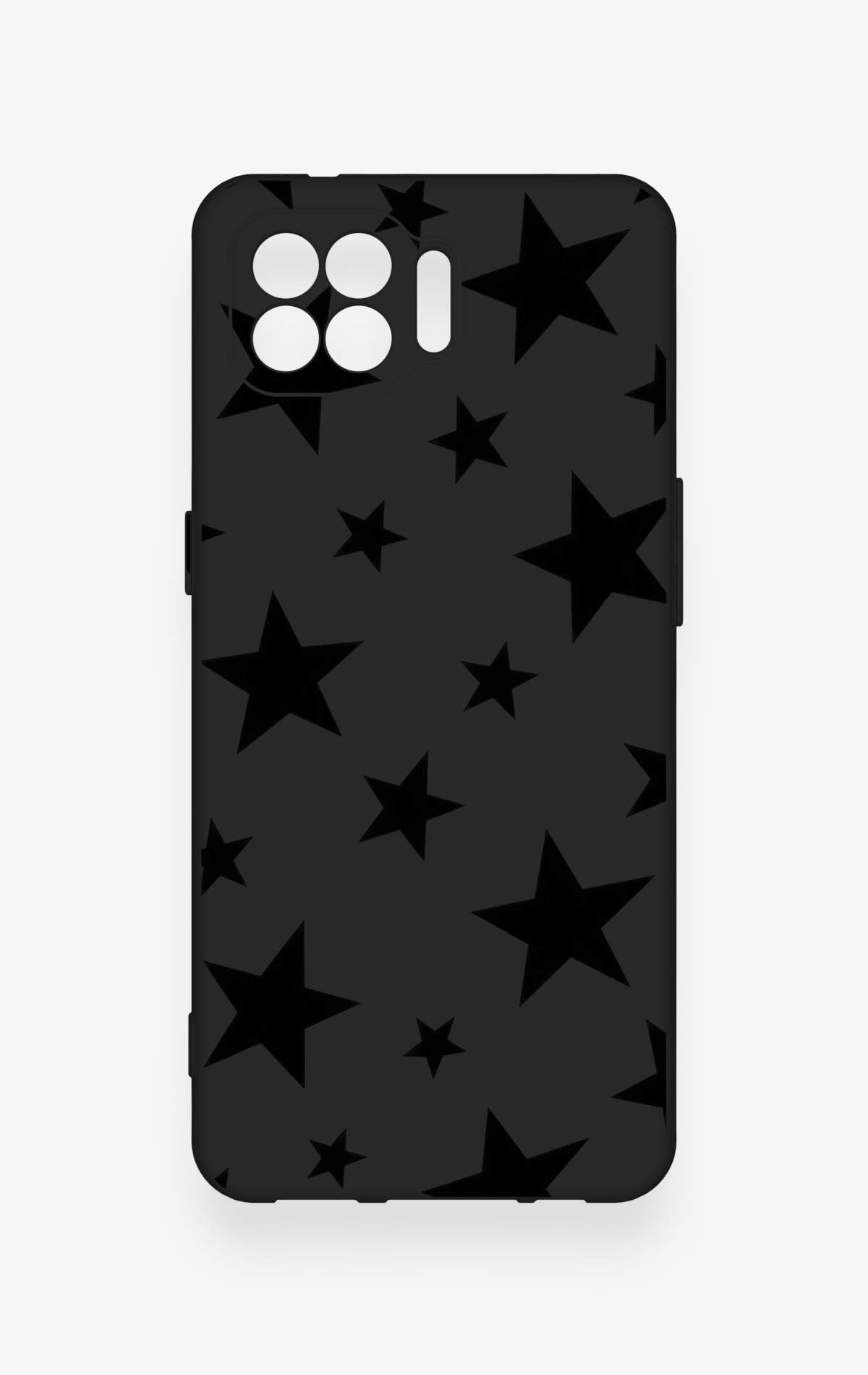 Oppo Reno 4 Lite Uyumlu Siyah Star Desenli Silikon Kılıf