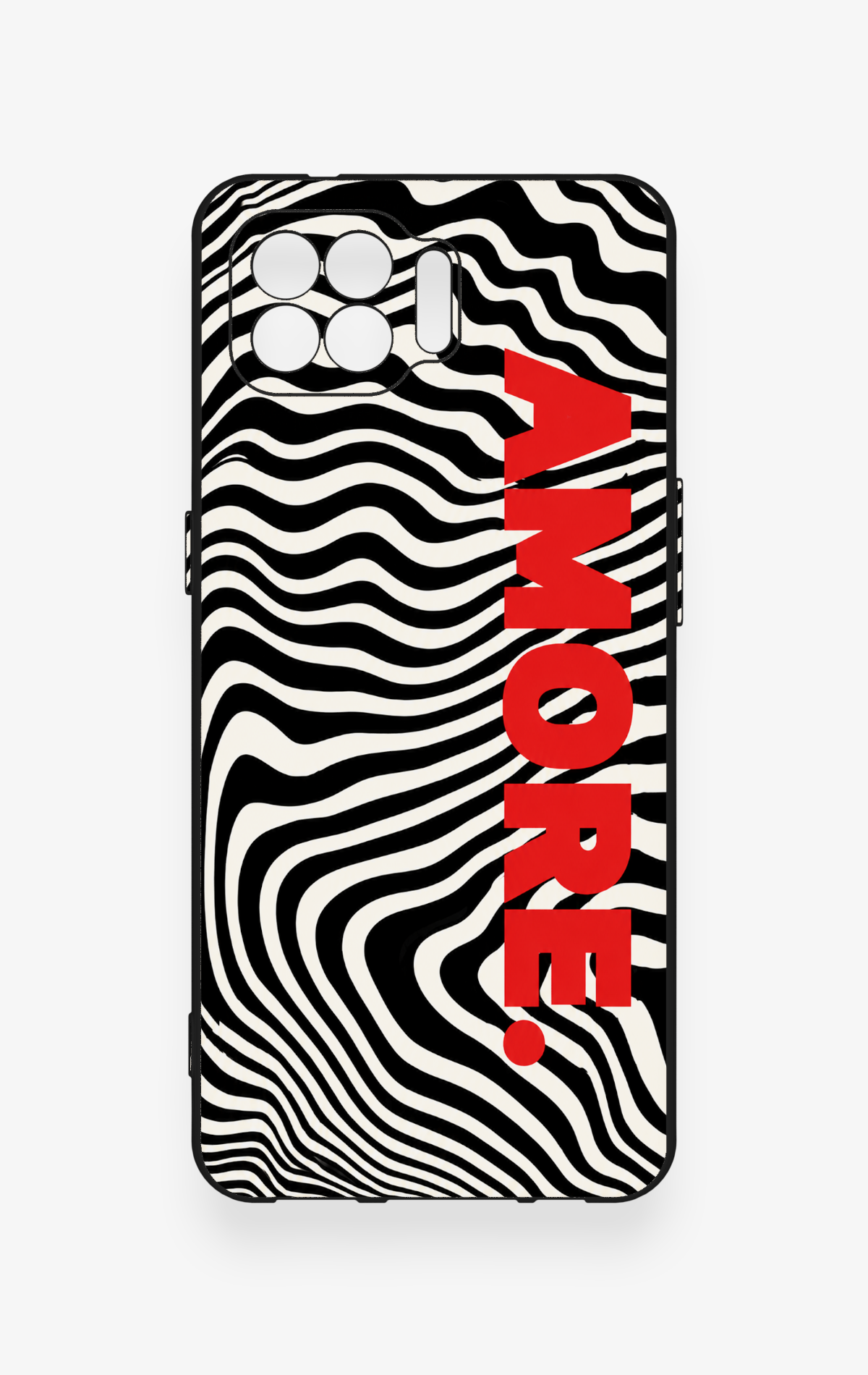 Oppo Reno 4 Lite Uyumlu Zebra Amore Desenli Silikon Kılıf