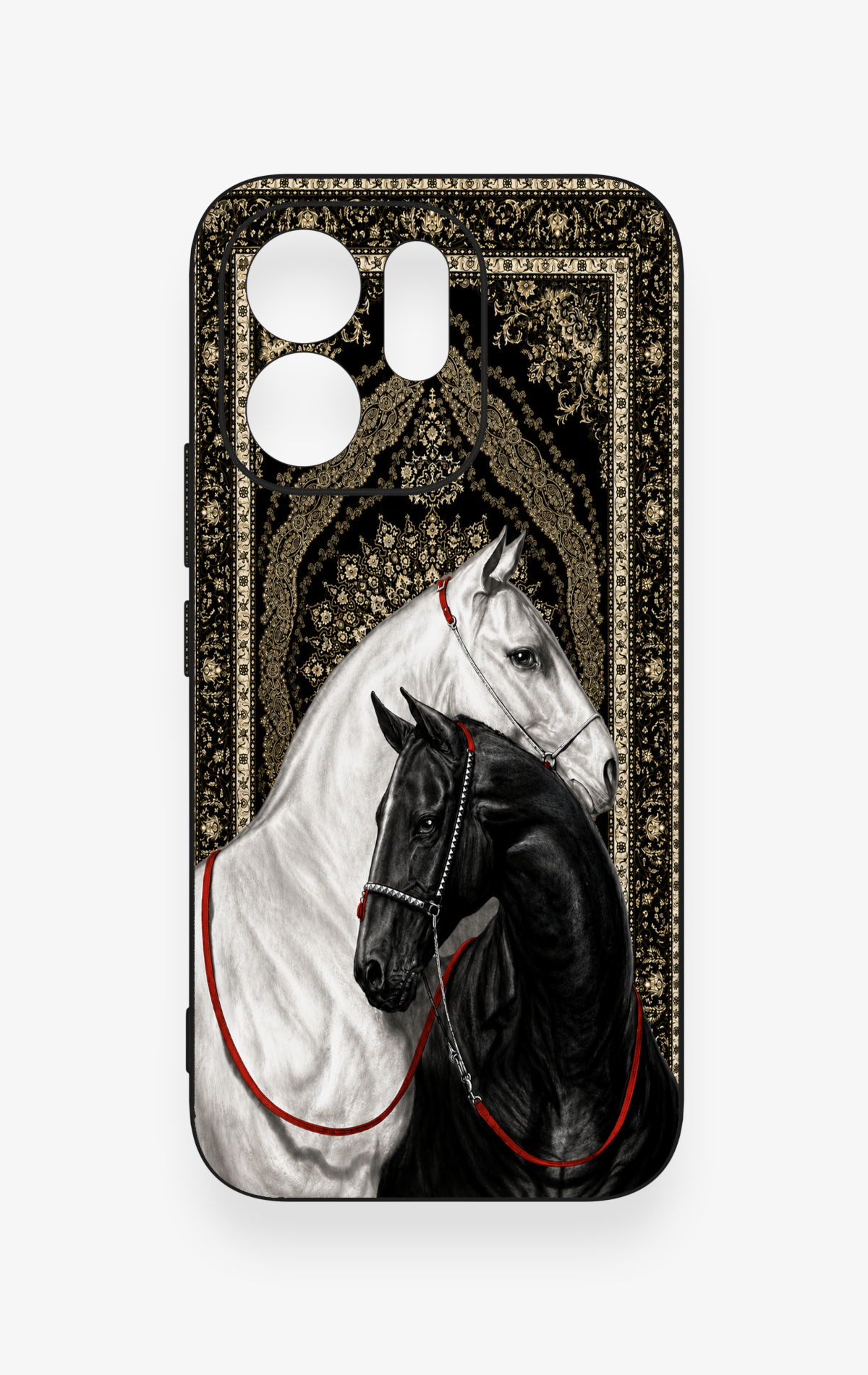Vivo V70 5G Uyumlu Asil Sevgili Atlar Desenli Silikon Kılıf