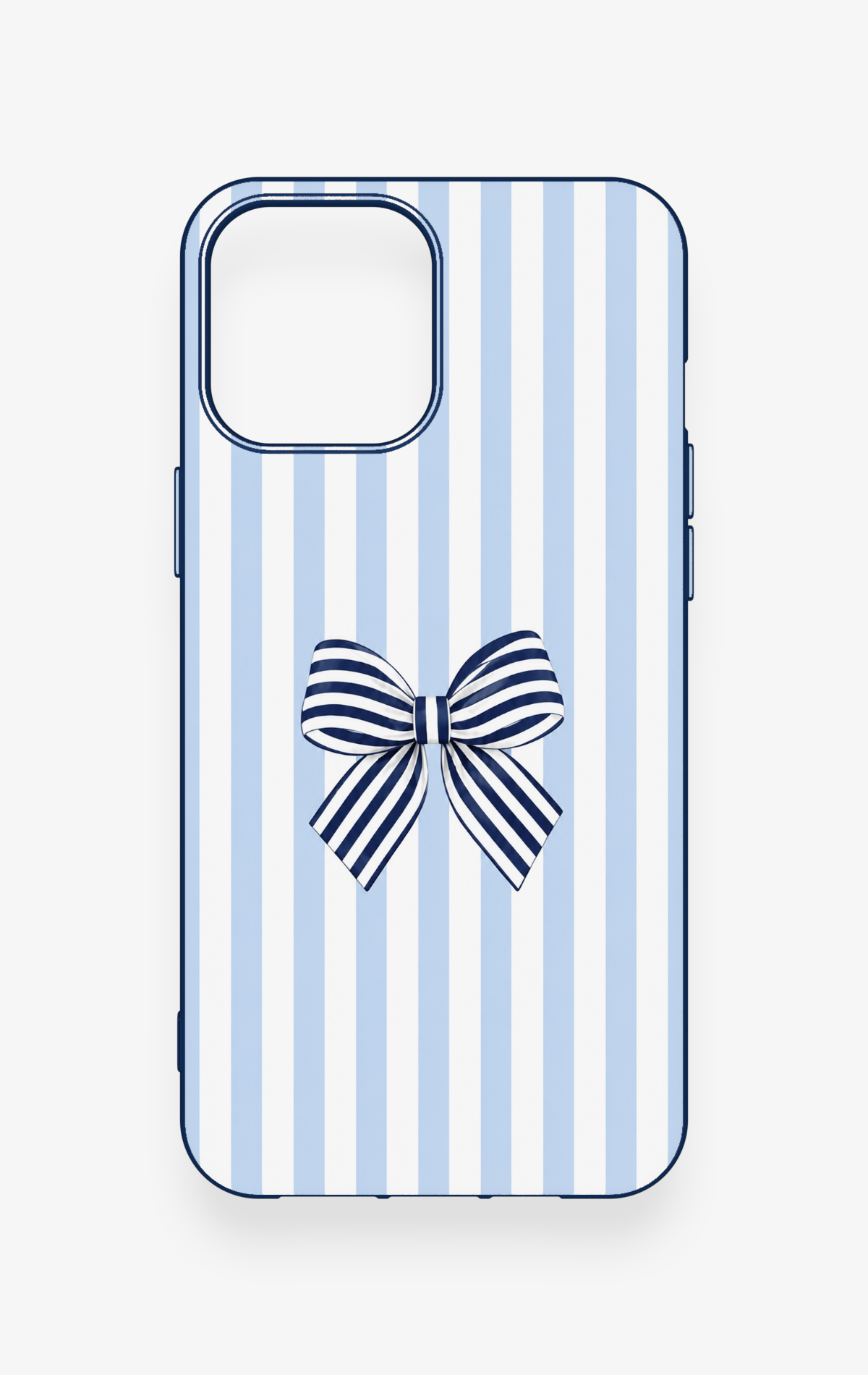 iPhone 12 Pro Max Uyumlu Mavi Beyaz Kurdele Desenli Silikon Kılıf
