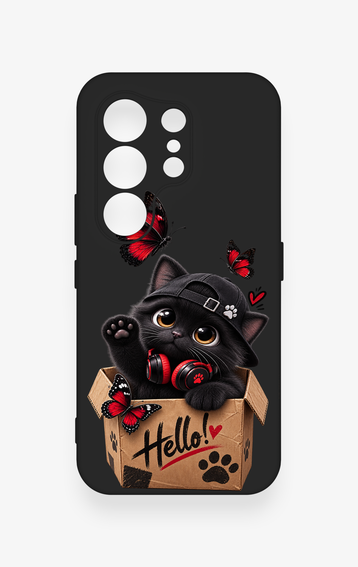 Tecno Camon 50 4G Uyumlu Hello Cat Desenli Silikon Kılıf