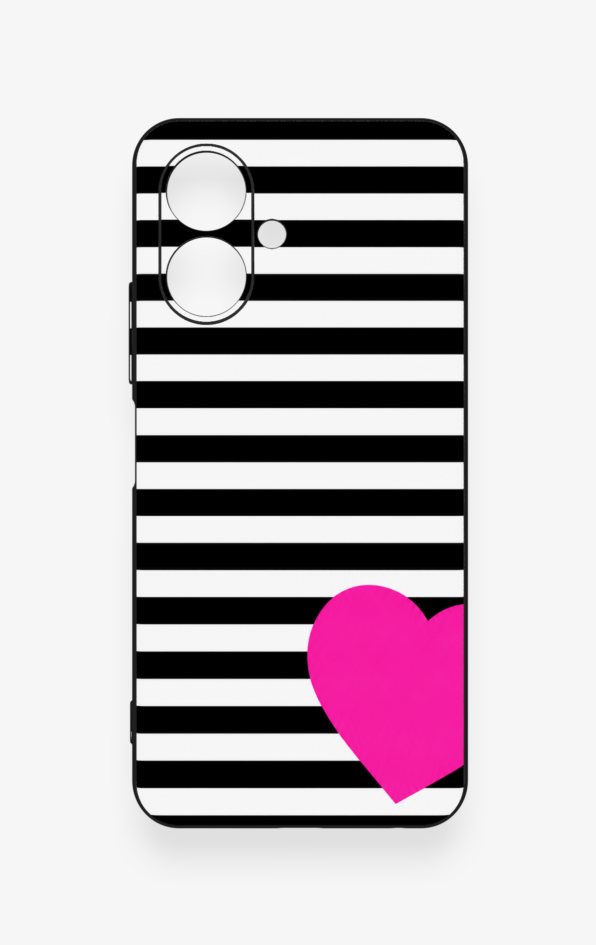 Tecno Spark Go 2 Uyumlu Çizgili Kalp Desenli Silikon Kılıf