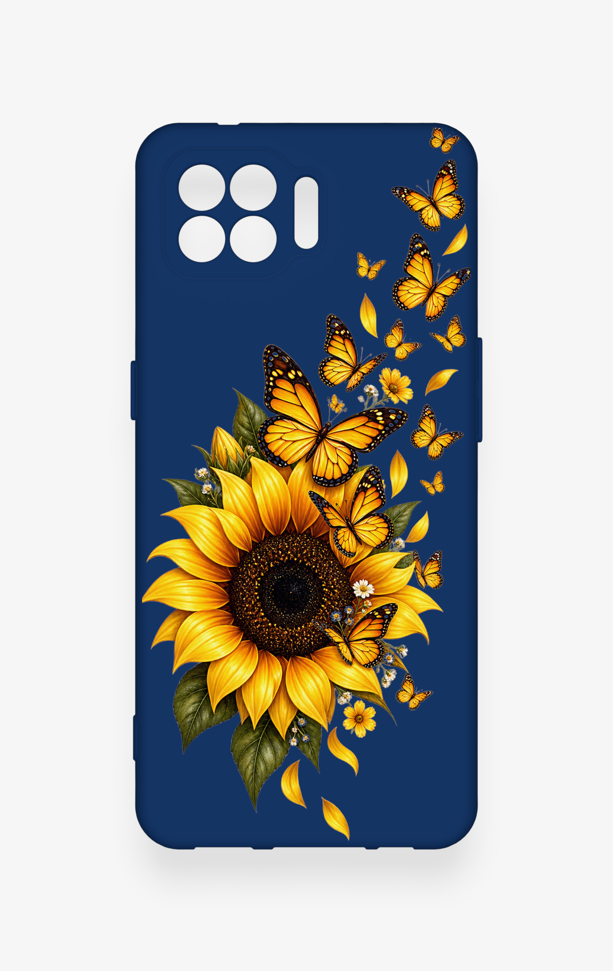 Oppo Reno 4 Lite Uyumlu Ayçiçeği Desenli Silikon Kılıf