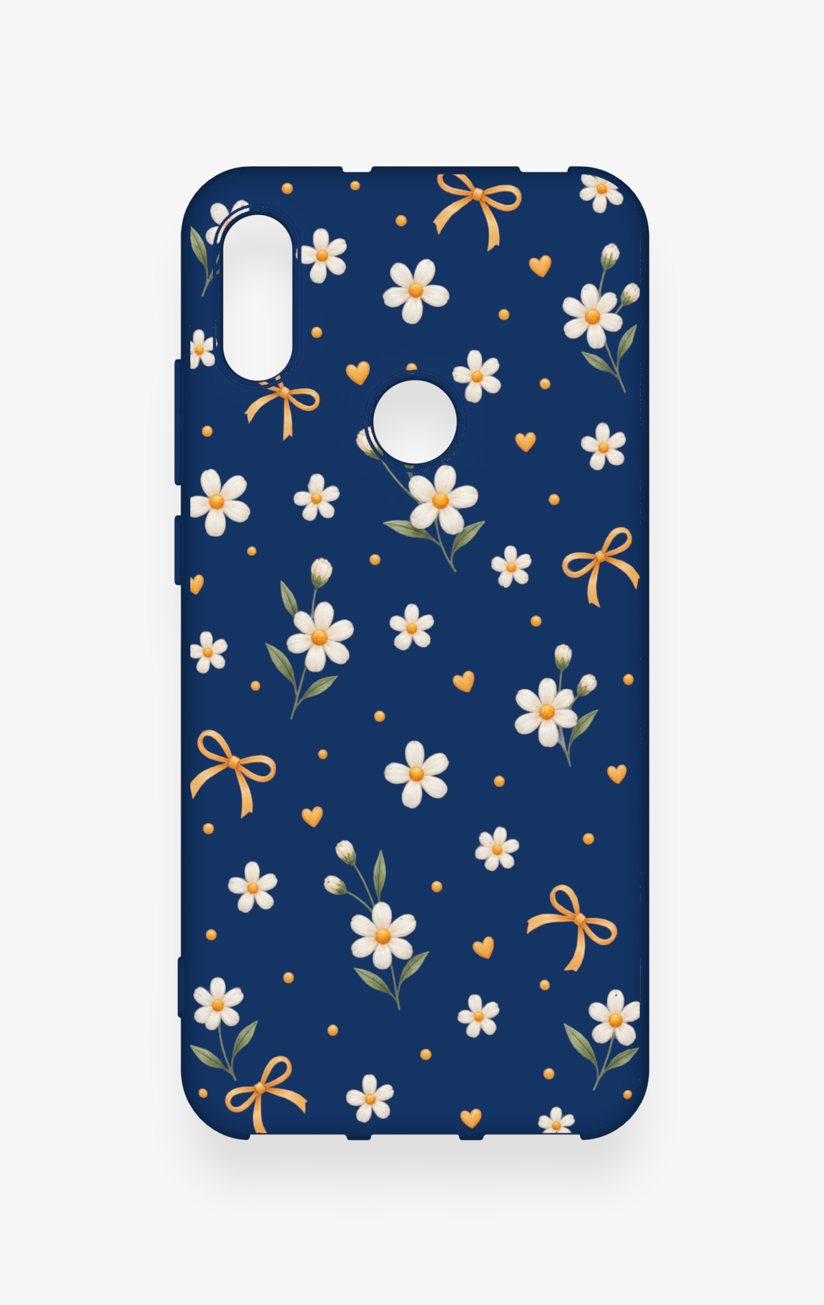 Huawei Y6 2019 Uyumlu Papatya Fiyonk Desenli Silikon Kılıf